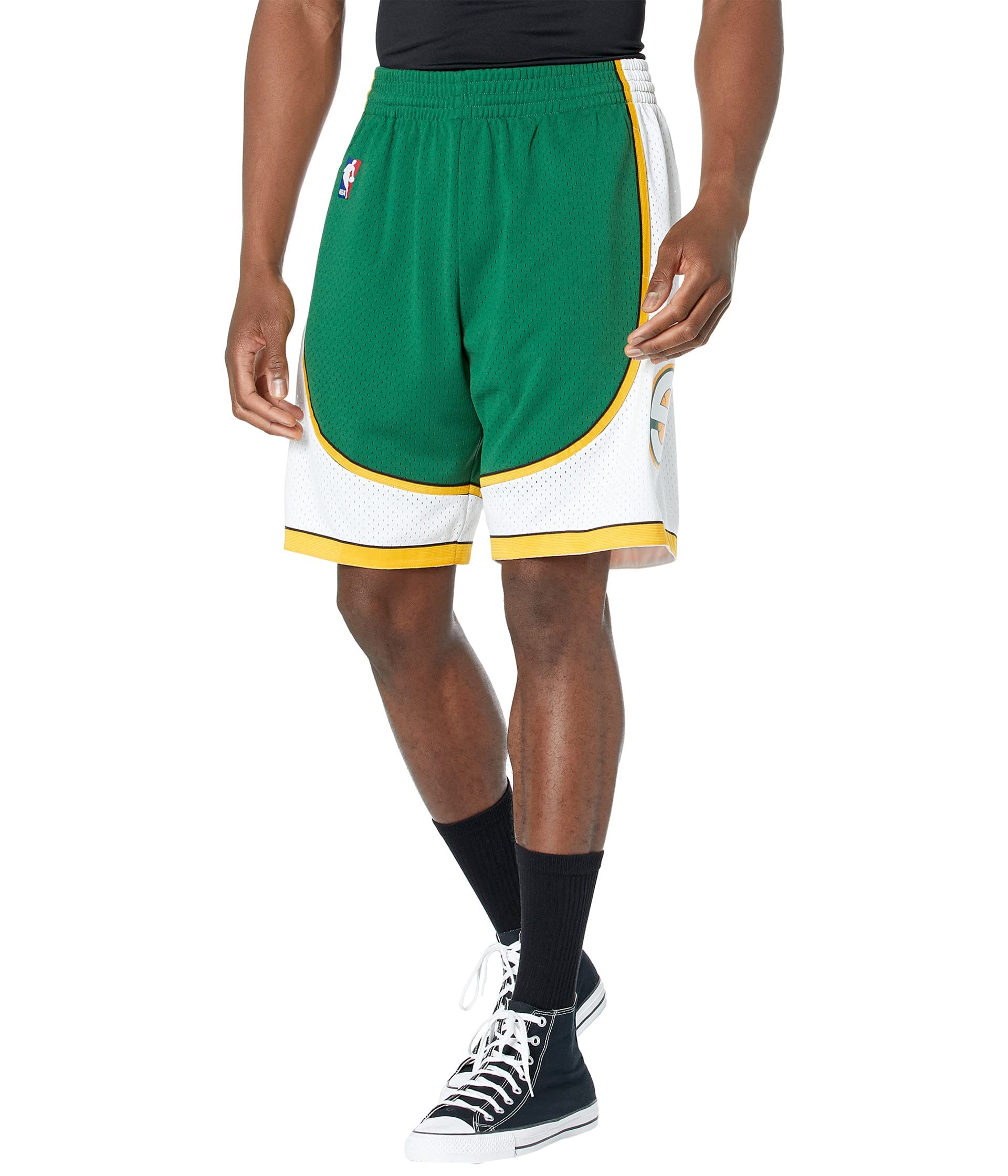 Mitchell & Ness Seattle Supersonics Men's NBA Swingman Road Basketball Shorts 2007-2008 Season - Retro Vintage Sports Apparel for Fans, Streetwear & Gym Workouts