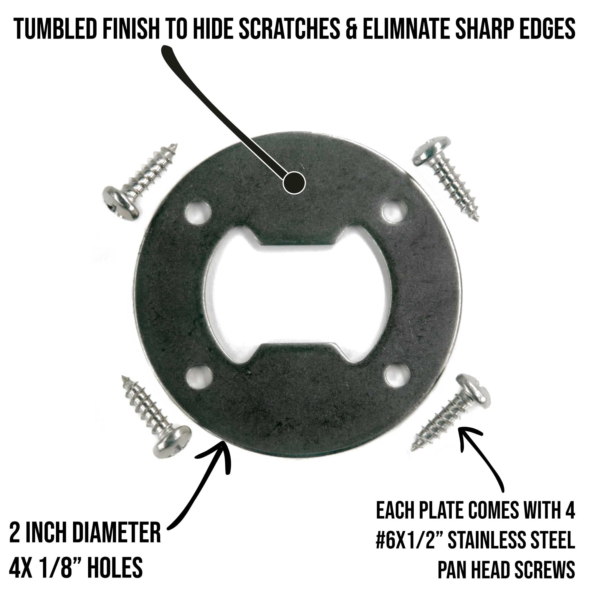 10-Pack Stainless Steel Bottle Opener Hardware Kit with Round Inserts & 4 SS Screws - Perfect for Woodturning, DIY Projects, and Home Bar Accessories