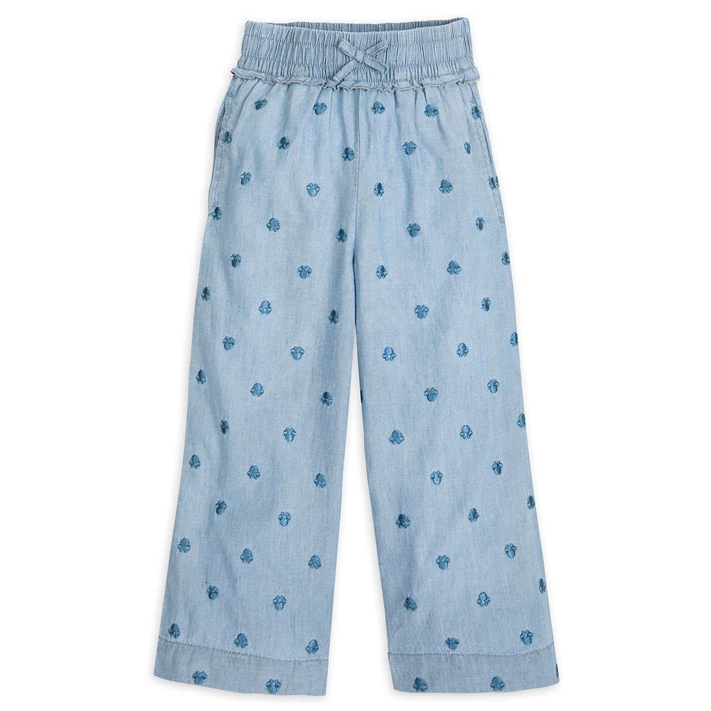 Disney Minnie Mouse Chambray Pants for Girls - Cute Denim-Style Casual Pants for Toddler & Kids | Perfect for School, Playdates & Family Outings