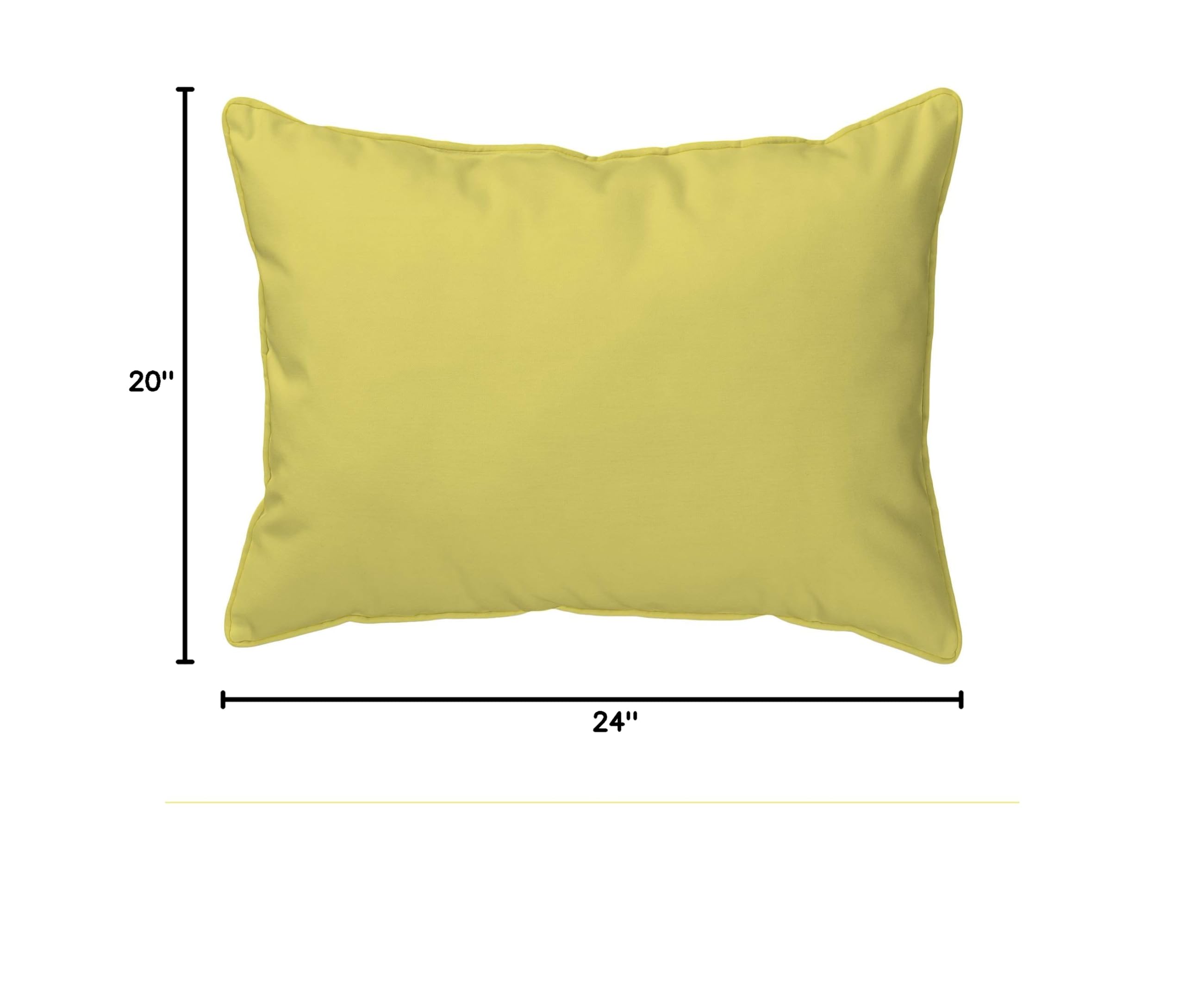 Betsy Drake Magnolia Decorative Throw Pillow Cover 20x24 Inches - Soft Cotton Linen Blend for Couch, Bedroom & Living Room Decor