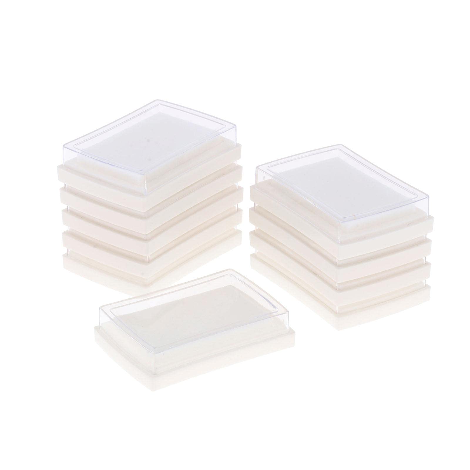 Newmind 10x Blank Stamp Pads for Fingerprinting - No Color Empty Ink Pads for Card Making, DIY Crafts & Document Stamping | Ideal for Art Projects, Scrapbooking & Office Use