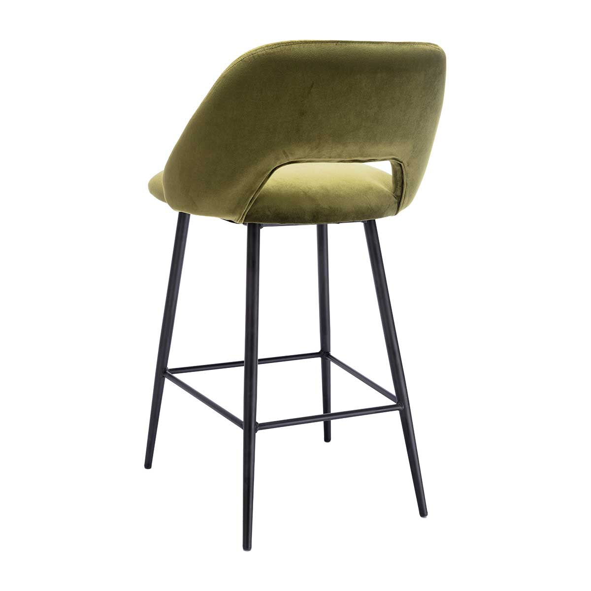 Belmont Velvet Bar Stool - Modern Upholstered Counter Height Stool with Metal Legs - Perfect for Kitchen Island, Breakfast Nook & Home Bar Decor