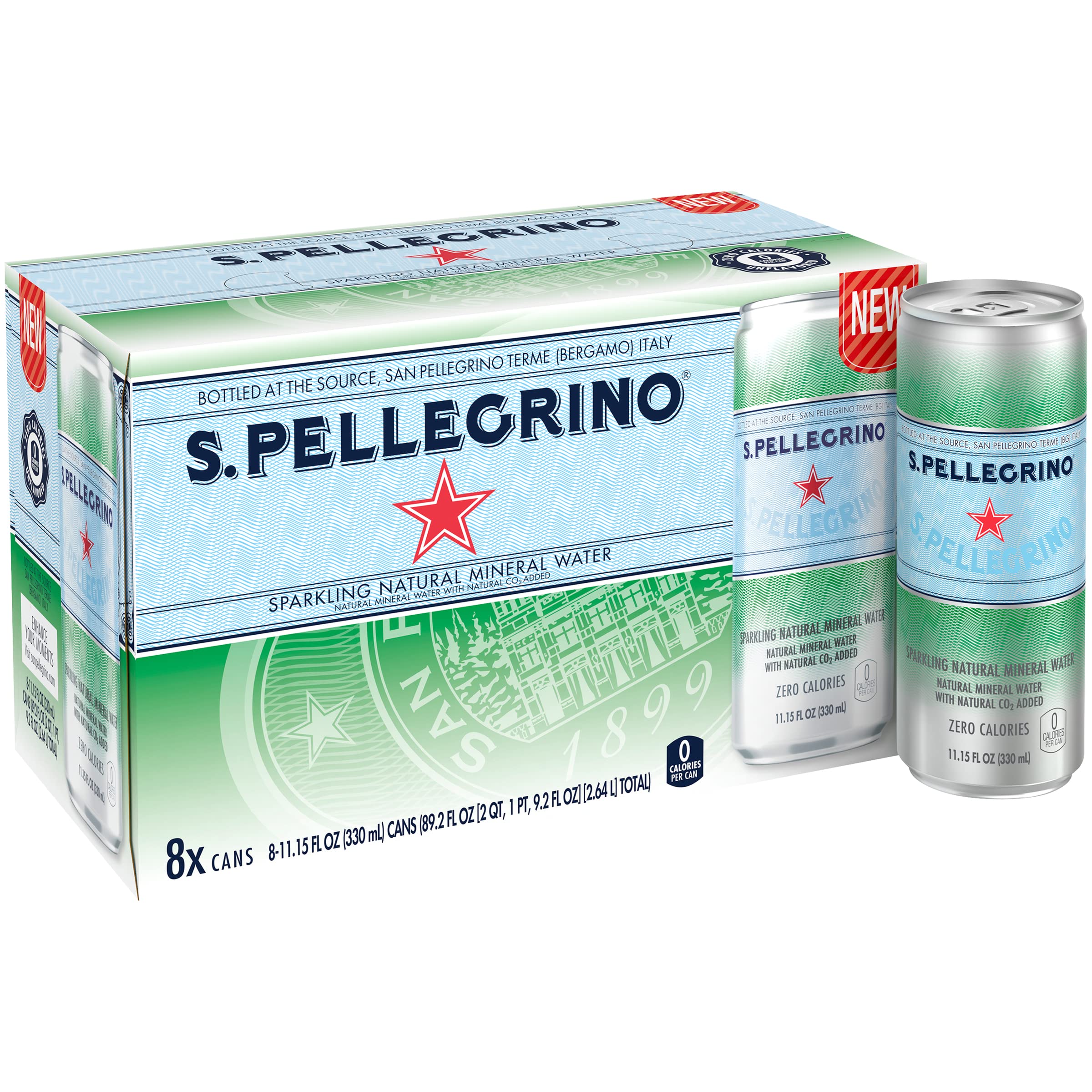 S.Pellegrino Essenza Sparkling Mineral Water Variety Pack - 24 Cans (11.15 Fl Oz Each) with Lemon, Wild Strawberry & Original Flavors | Refreshing Hydration for Office, Gym & Outdoor Activities