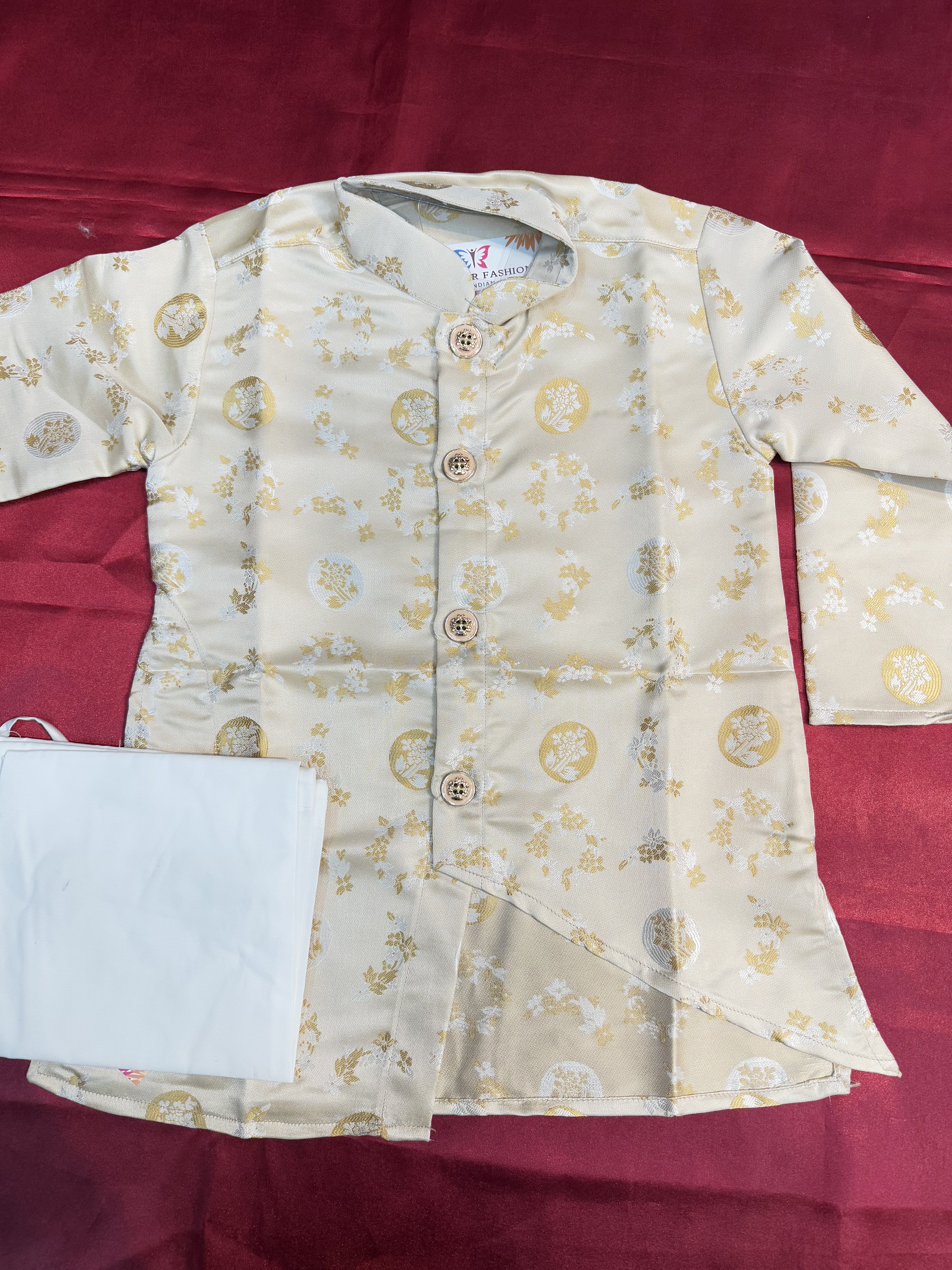 Stylish Jacquard Cotton Kurta Pajama Set for Boys | Comfortable Heavy Cotton Ethnic Wear | Perfect for Festivals, Weddings & Family Gatherings