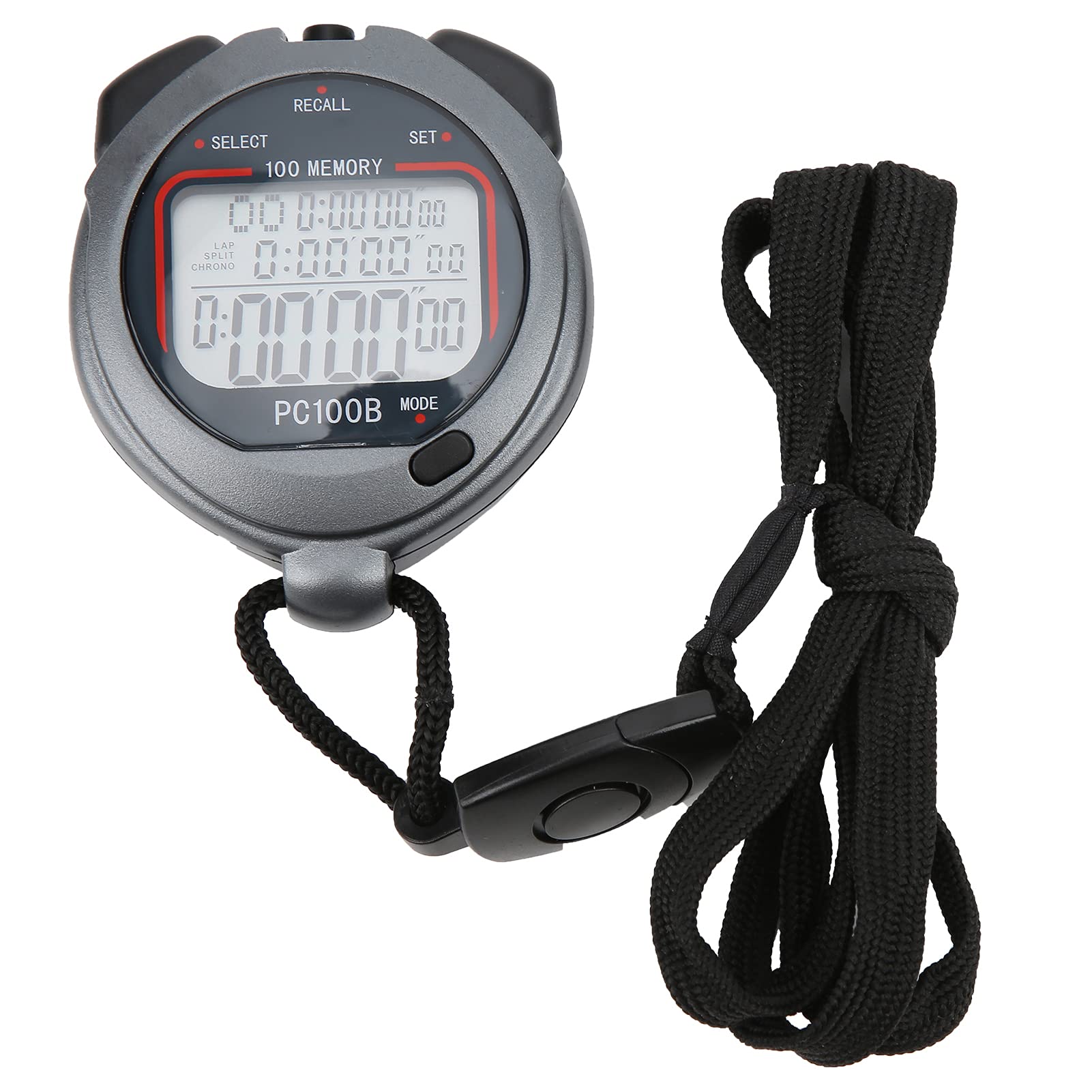 Digital Stopwatch with Backlight Display - ABS Channel Memory Timer, Waterproof for Running, Swimming, Sports & Fitness Training