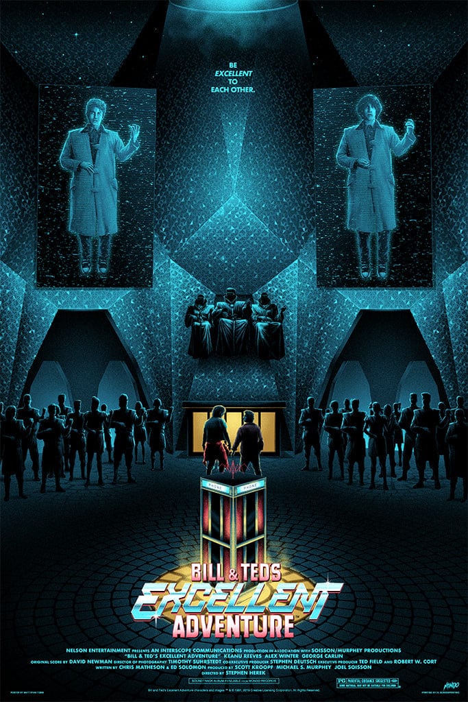 Bill & Ted's Excellent Adventure Movie Poster - Vintage 80s Film Wall Art for Home Theater, Bedroom & Office Decor