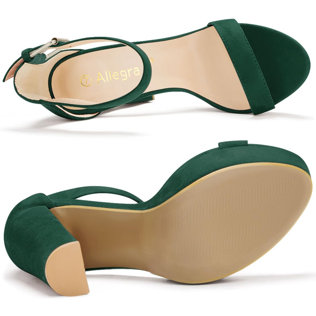 Allegra K Women's Chunky Heel Ankle Strap Sandals - Platform High Heels for Women, Comfortable Dress Shoes for Parties, Weddings & Night Out