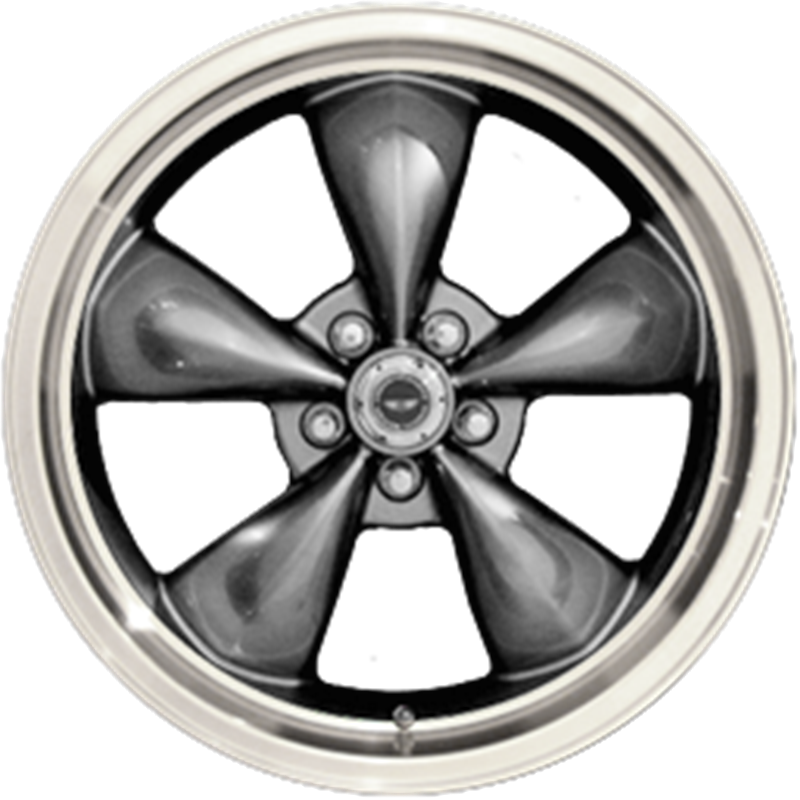 American Racing 17x7.5 AR105 Torq Thrust M Anthracite Wheels with Machined Lip +45mm Offset - High Performance Alloy Rims for Muscle Cars, Hot Rods & Custom Vehicles