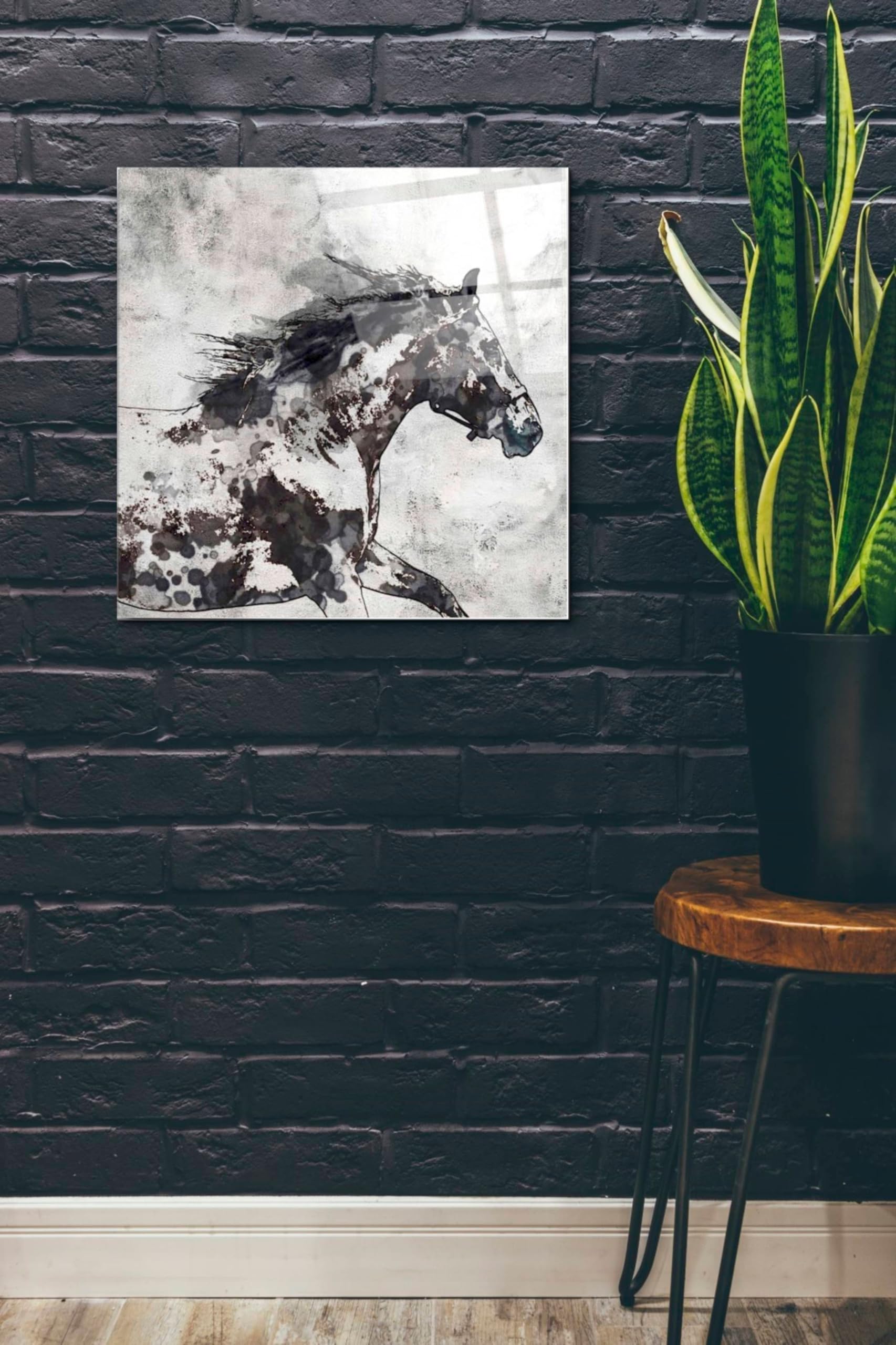 Epic Art 'Bay Horse 4' by Irena Orlov - Premium Acrylic Glass Wall Art Painting 24x24 Inches - Modern Home & Office Decor for Living Room, Bedroom, or Gallery Display
