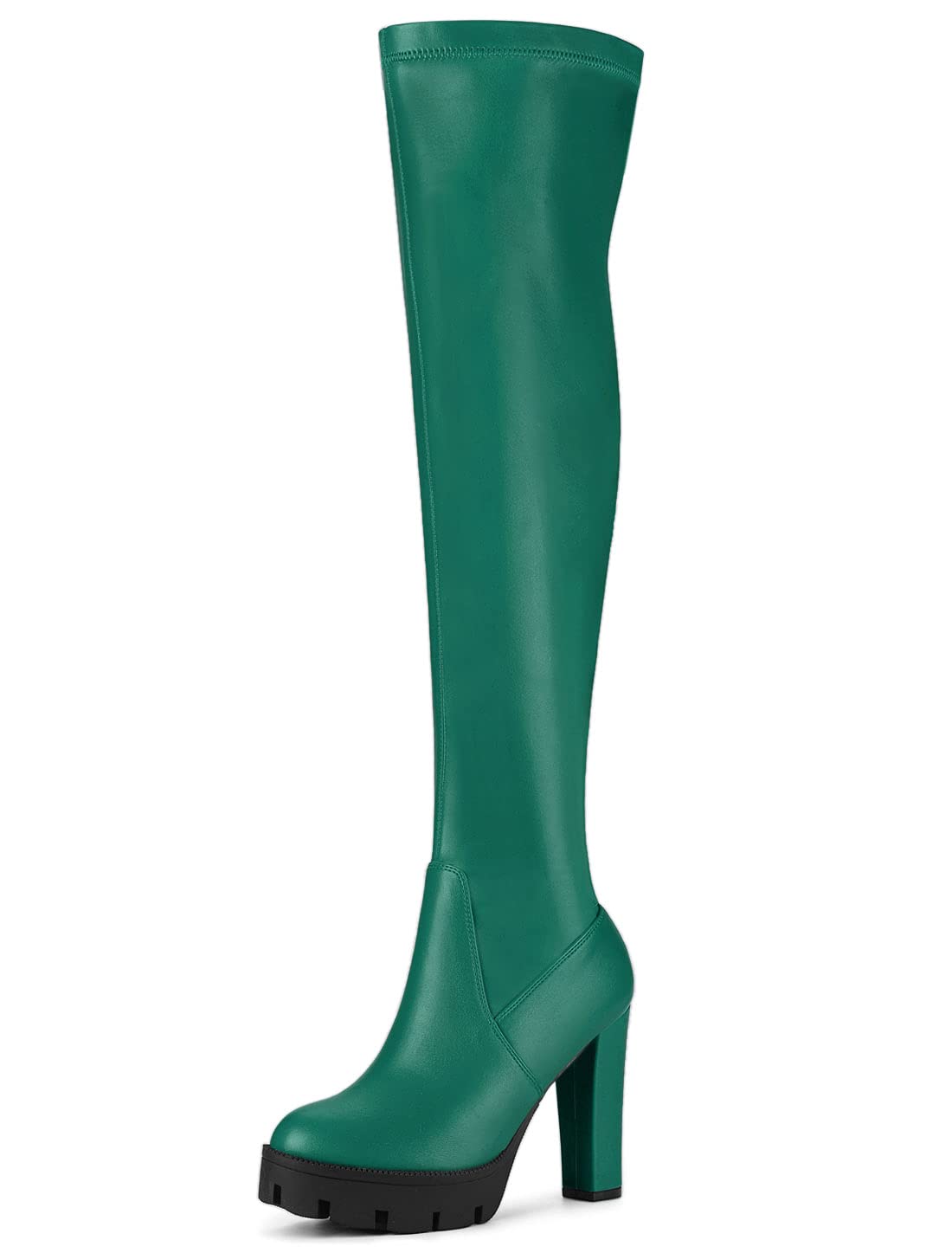 Allegra K Women's Platform Heels - Chunky High Heel Over The Knee Boots for Women | Stylish Winter Fashion, Party & Night Out Outfits
