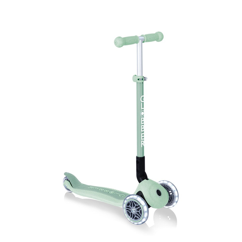 Globber Ecologic 3 Wheel Primo Foldable Aluminum Scooter for Kids - Lightweight & Adjustable Kick Scooter for Boys & Girls - Perfect for Commuting, Park Rides & Outdoor Fun