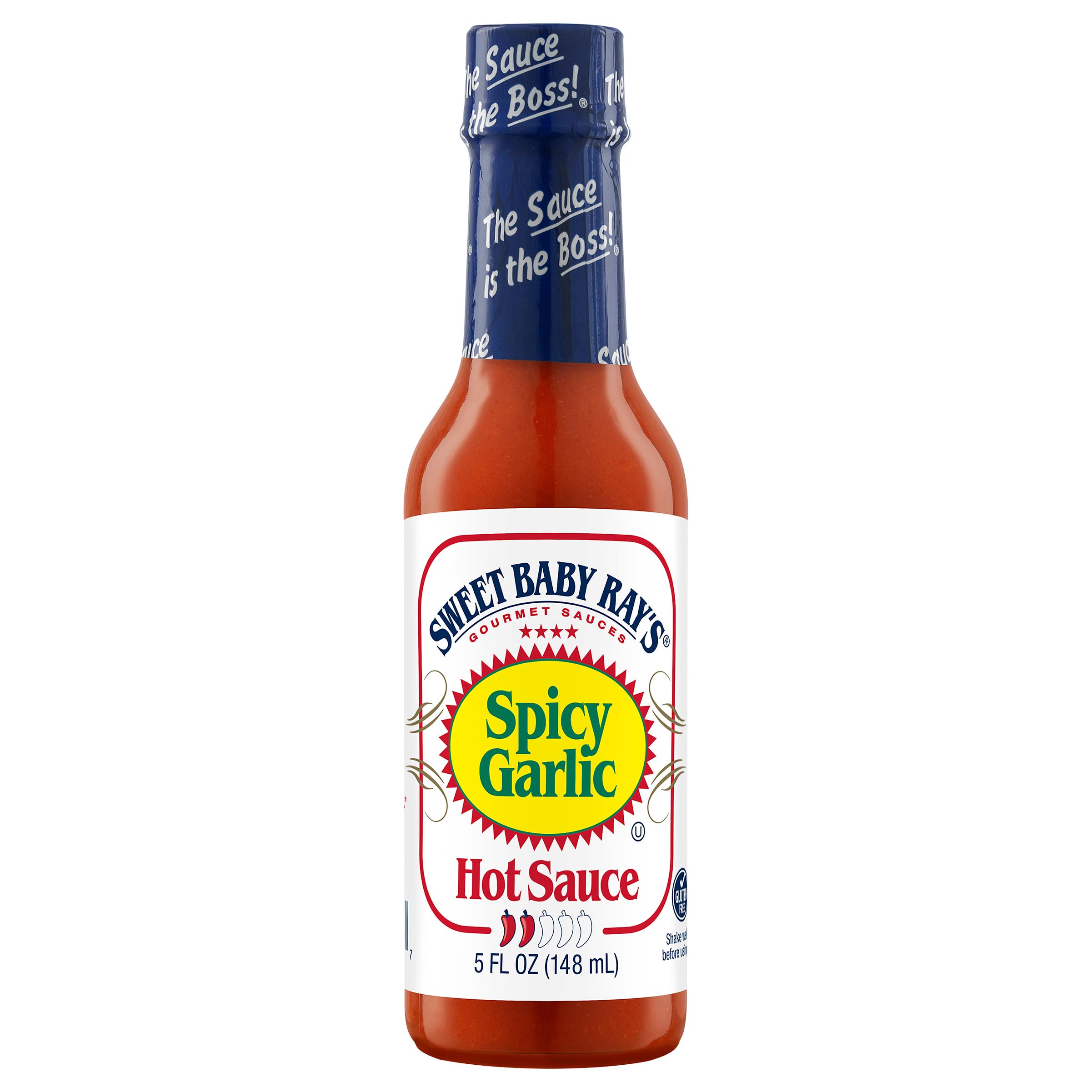 Sweet Baby Ray's Spicy Garlic Hot Sauce - 5 Fl Oz (Pack of 3) | Bold & Tangy BBQ Sauce for Wings, Ribs, Burgers & More | Perfect for Grilling, Dipping & Cooking