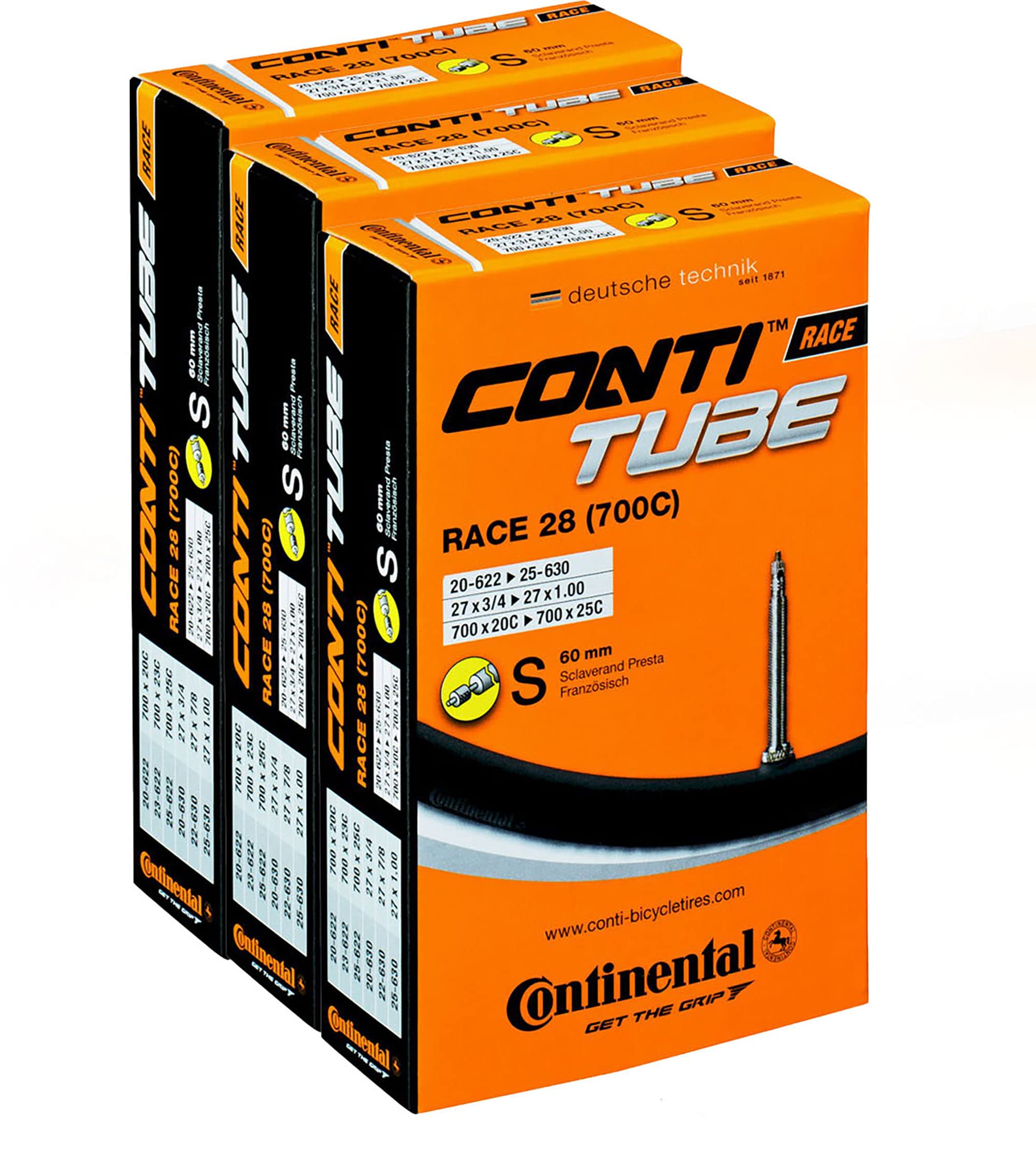 Continental Race 28 Bike Inner Tube - High Performance Cycling Tire Tube for Road Bikes | Perfect for Training, Racing & Long-Distance Riding