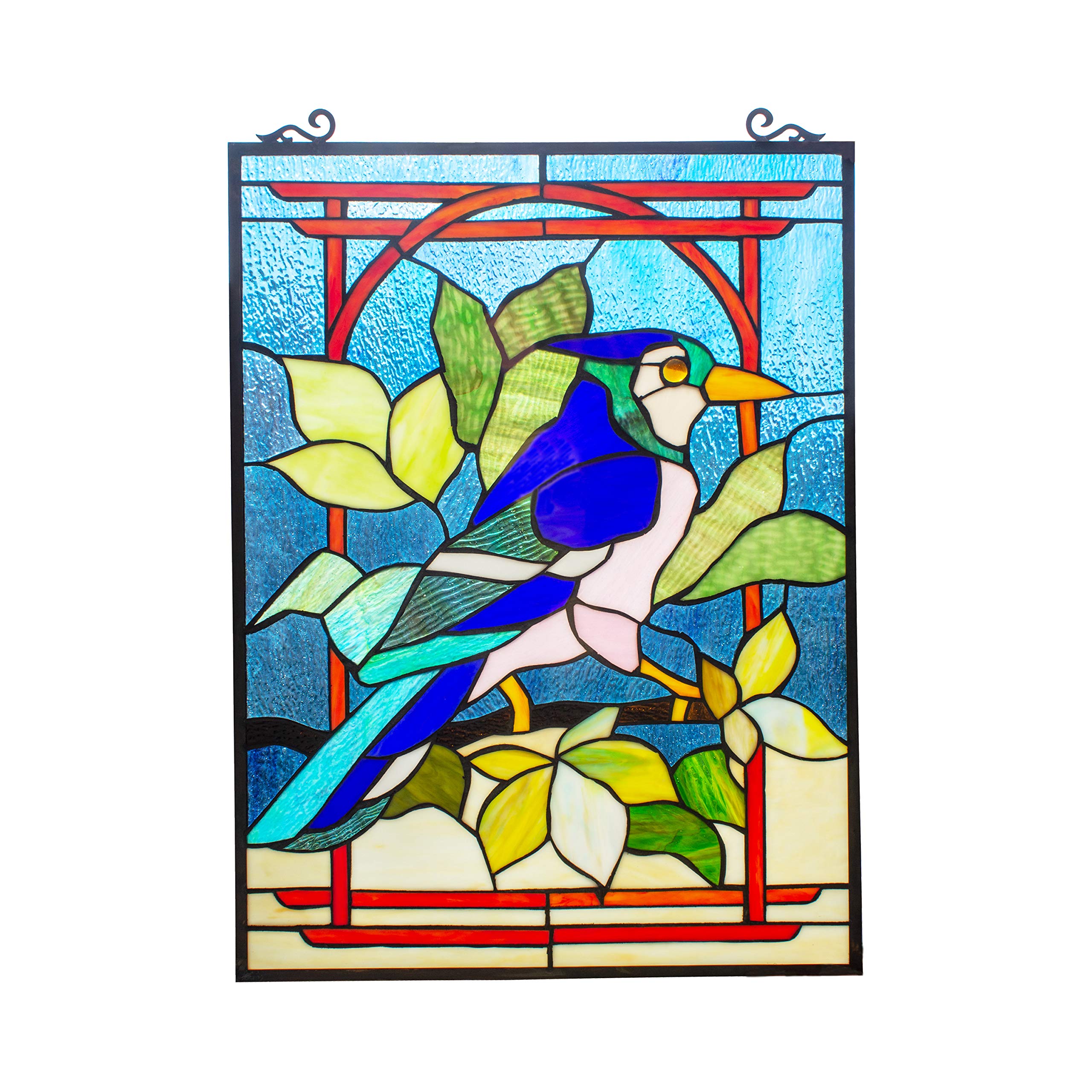 Tiffany-Style Stained Glass Animal Window Panel - 24 Inch Height for Home Decor, Sunroom & Gift Ideas