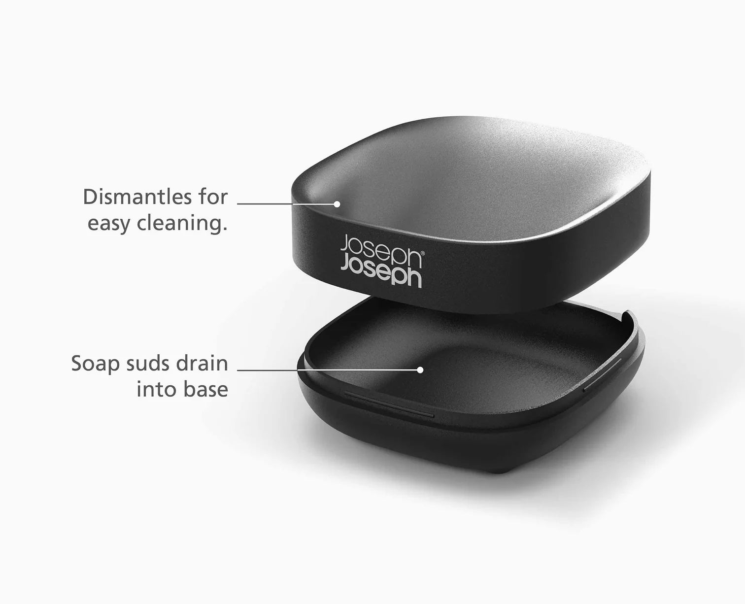 Slim™ Compact Matt Black Soap Dish - Modern Bathroom Organizer for Bar Soap | Perfect for Showers, Sinks & Countertop Storage