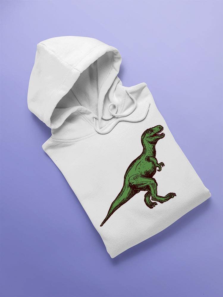 Smartprints Raptor Dinosaur Hoodie for Women - Trendy Graphic Pullover Sweatshirt - Perfect for Casual Wear, Street Fashion & Dinosaur Lovers