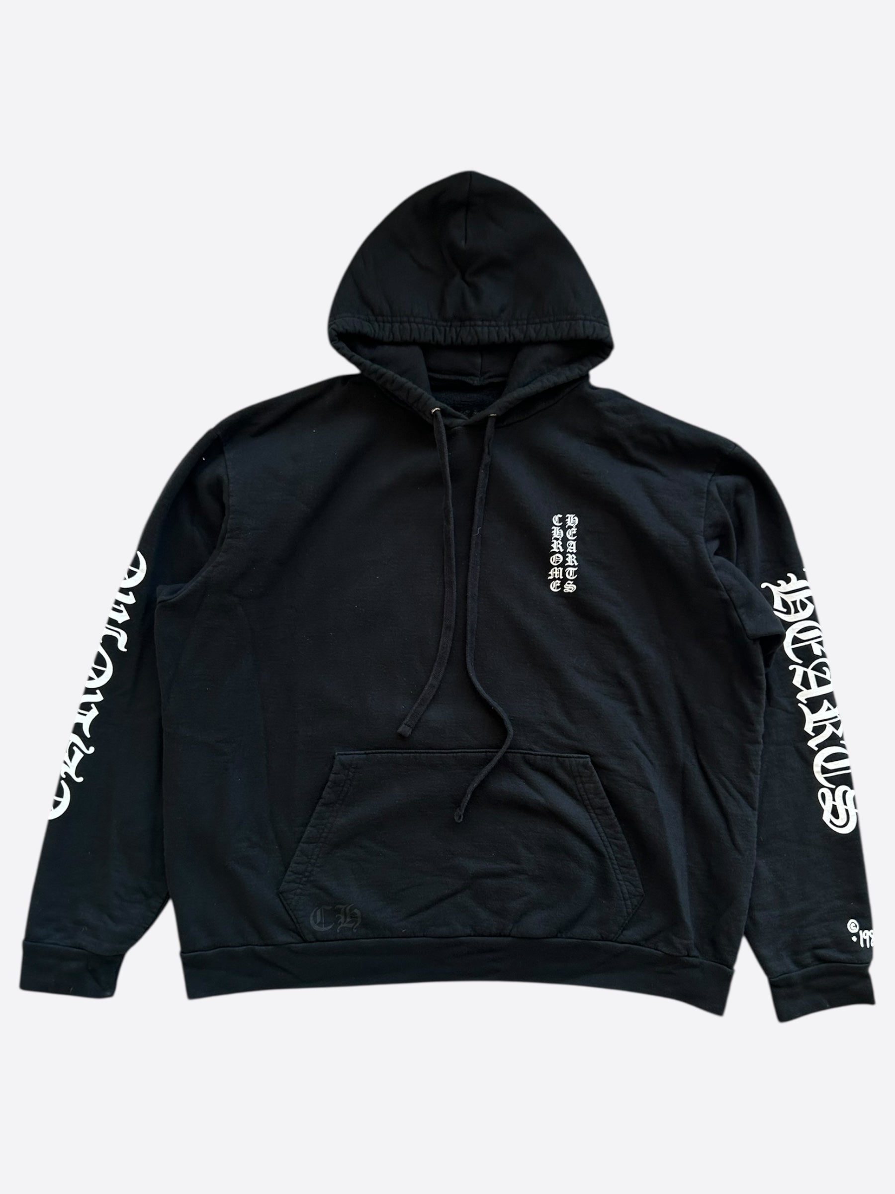 Chrome Hearts Black & White 1988 Script Logo Hoodie - Vintage Streetwear for Men & Women - Perfect for Casual Outfits & Urban Fashion