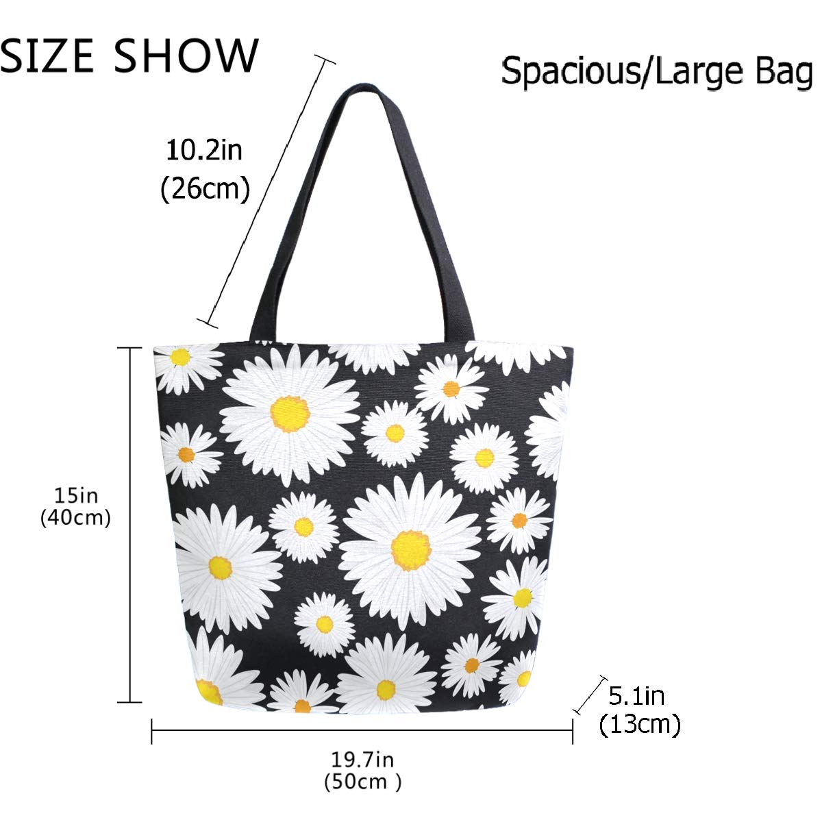 Stylish Extra Large Printed Shoulder Tote Bag - Durable Beach Bag, Travel Weekender, Gym & Grocery Shopping Tote - Perfect for Vacation, Work Commute & Daily Errands
