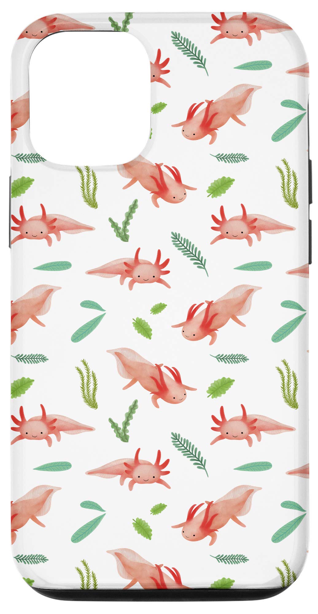 Cute Axolotl Pattern iPhone 12/12 Pro Case - Kawaii Animal Art Phone Cover for Exotic Pet Lovers | Perfect for Daily Use, School, Work & Travel