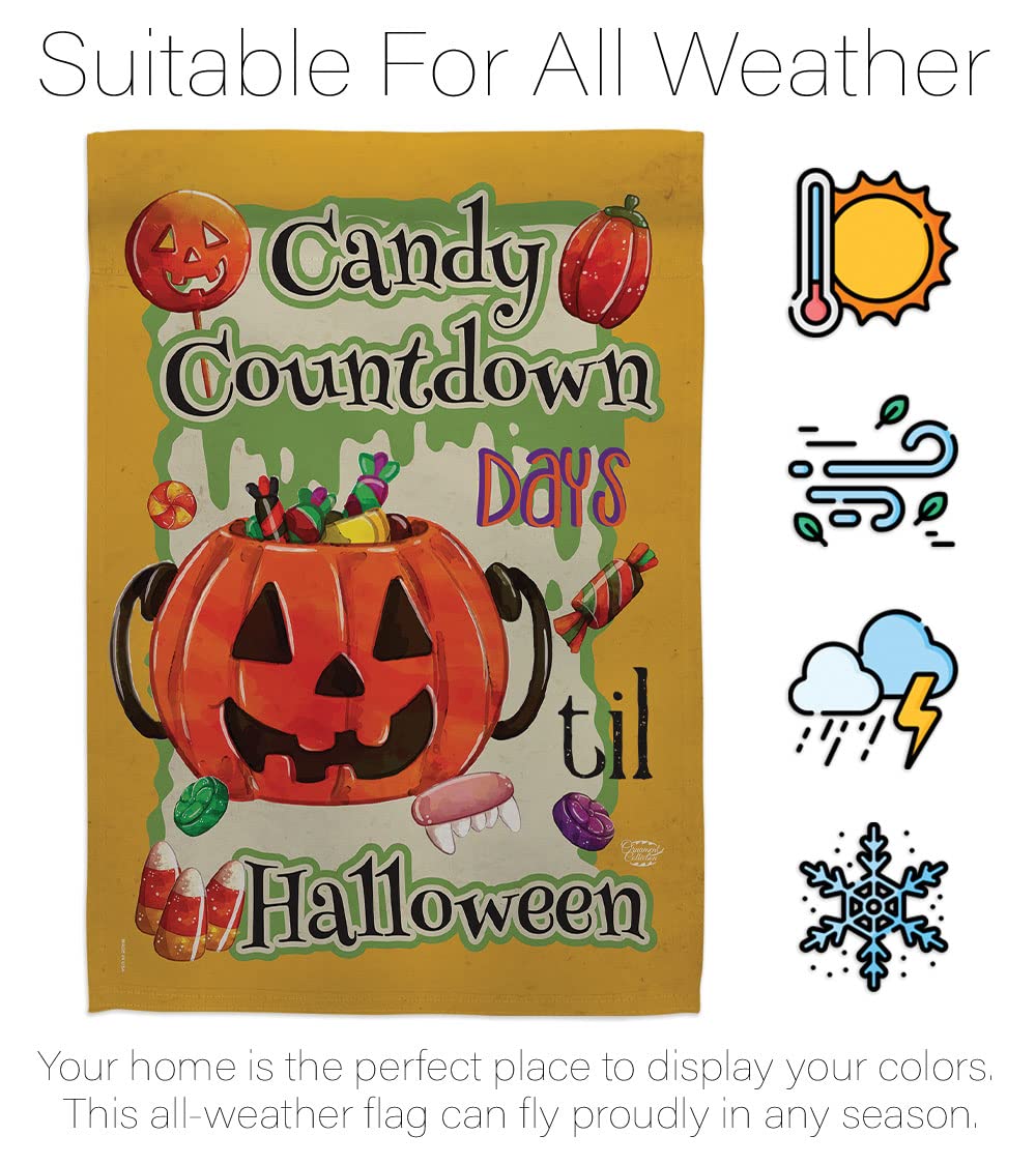 Halloween Garden Flag - Fall Witch Trick or Treat Decor for Yard
