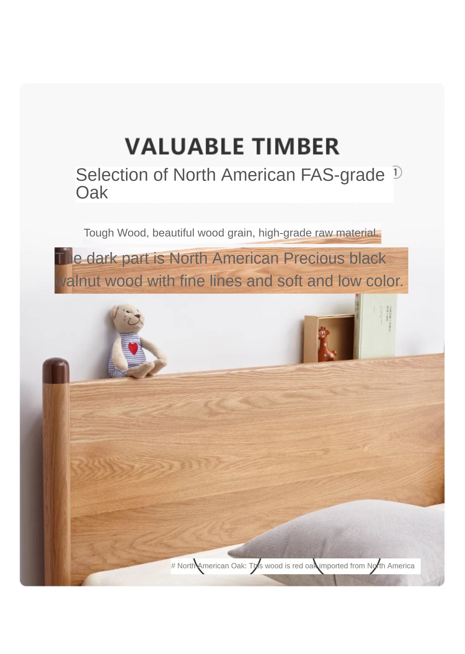 Solid Oak Wood Kids Bed - Sturdy & Safe Children's Bedroom Furniture for Toddlers & Teens - Perfect for Bedrooms, Daycare, and Guest Rooms