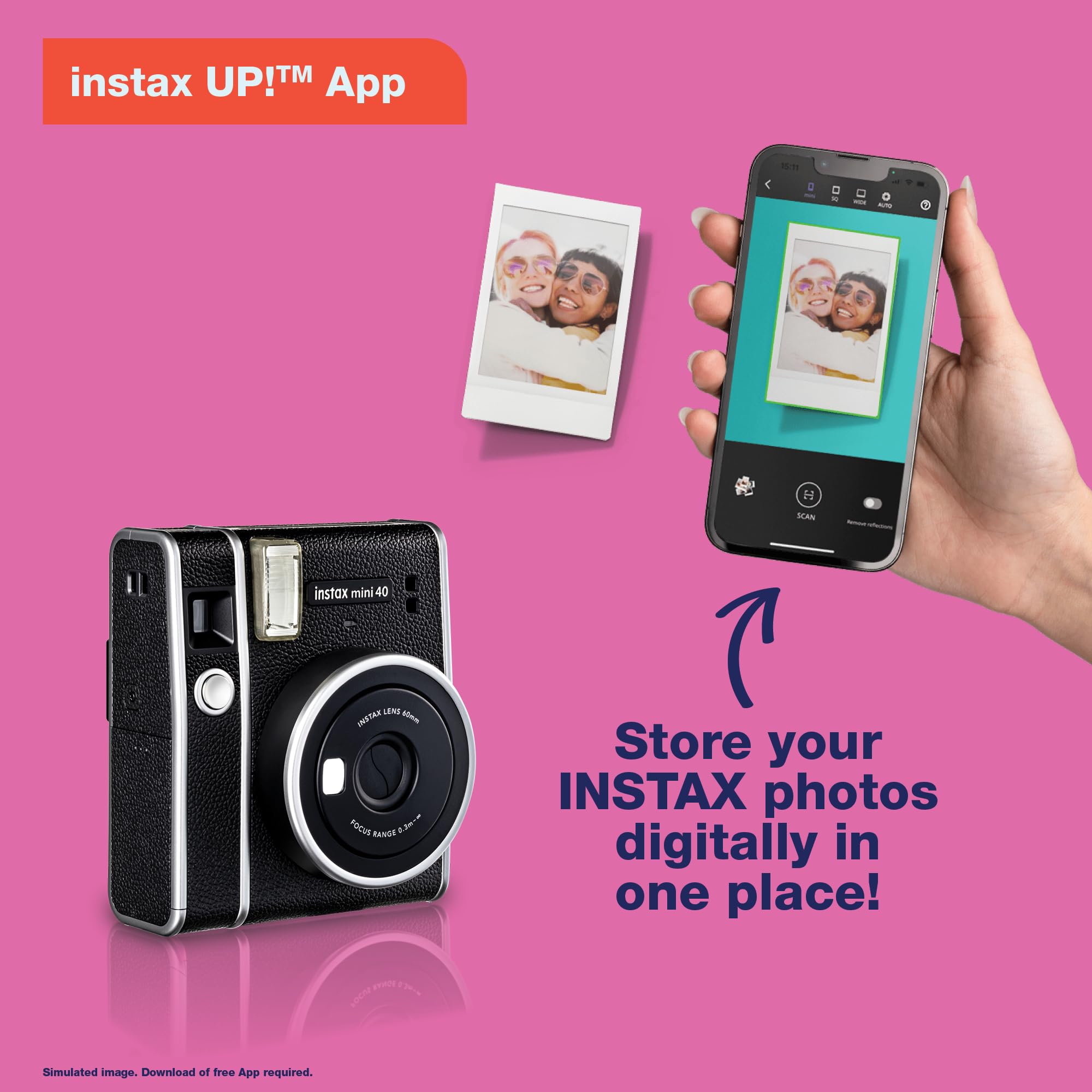 Fujifilm Instax Mini 40 Instant Camera - Black | Instant Film Camera for Travel, Parties & Memories | Perfect Gift for Teens & Adults