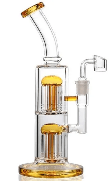 Premium Thick Glass Dab Rig with Arm Tree Perc - Portable Water Pipe for Concentrates | Perfect for Home Use & Travel