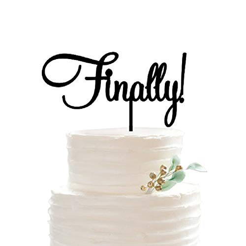Elegant Black Cake Topper for Engagement, Wedding & Anniversary Decorations | Premium Party Cake Decoration for Celebrations & Special Events