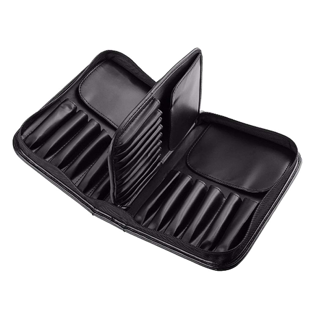 Premium Leather Makeup Bag for Travel - Cosmetic Organizer with Brush Holder, Beauty Case for Women | Perfect for Vacation, Gym & Daily Use