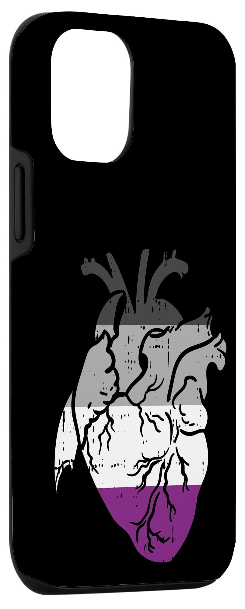 iPhone 12/12 Pro Case - Asexual Pride Flag with Anatomical Heart Design - Perfect LGBT Gift for Asexuality Awareness & Phone Protection - Great for Everyday Use, Pride Events & LGBTQ+ Support