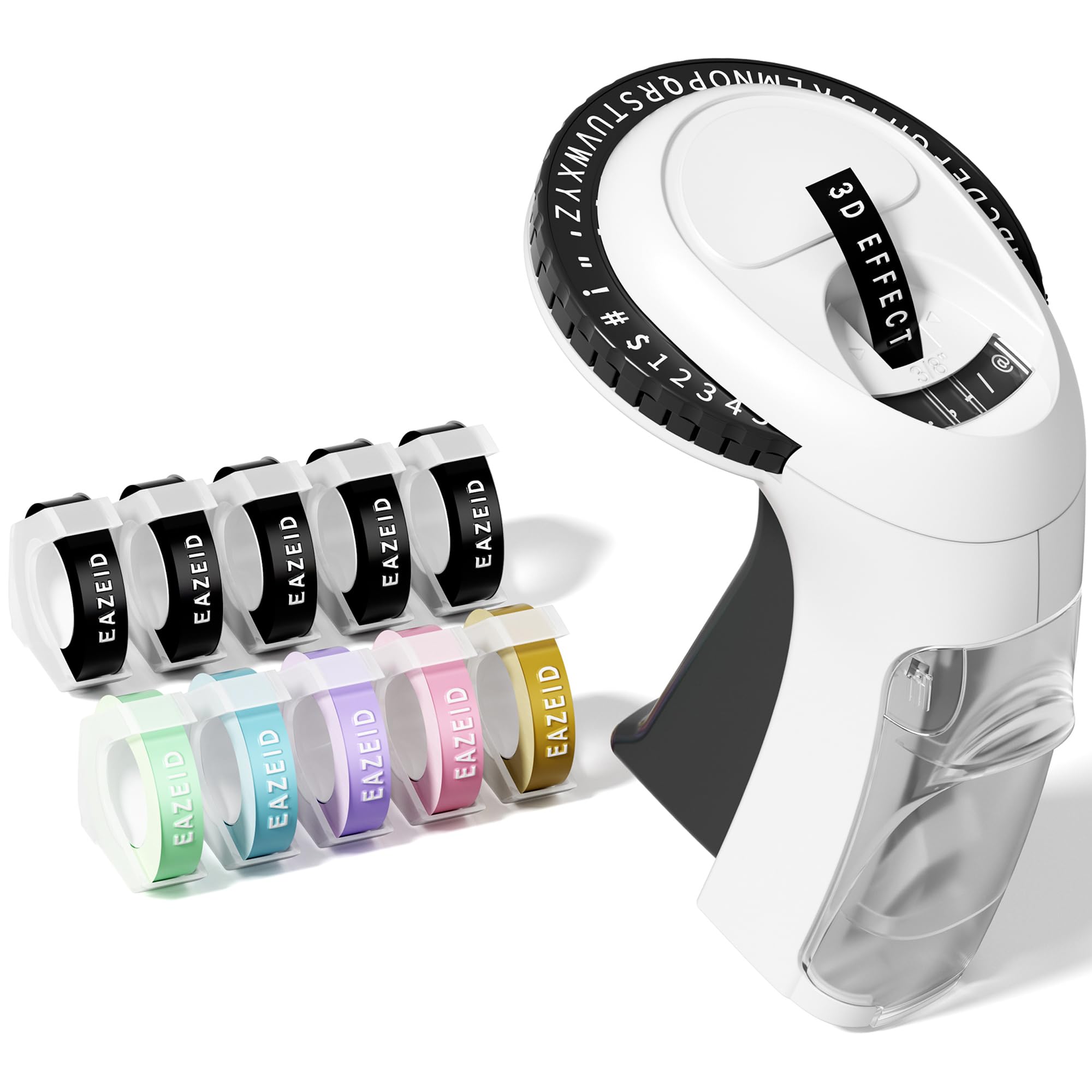 Vintage Manual Embossing Label Maker Machine with 10 Rolls Macaroon Embossing Tapes - 3D Black Retro Embossed Labeler for Home, Kitchen, School & Kids Organization | Perfect for DIY Crafts, Pantry Labeling & Classroom Supplies