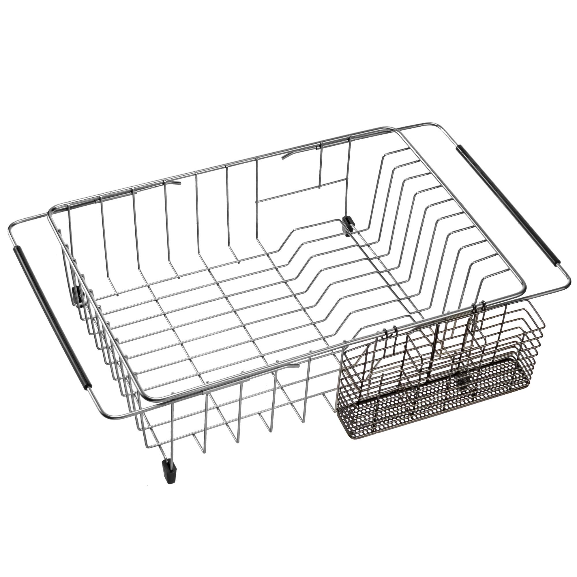 Slideep Cutlery Drying Rack - Stainless Steel Silverware Organizer with Hooks | Dish Drainer & Flatware Storage Basket | Rust-Proof Nickel Finish | Perfect for Kitchen Countertop, Dish Drying & Utensil Organization