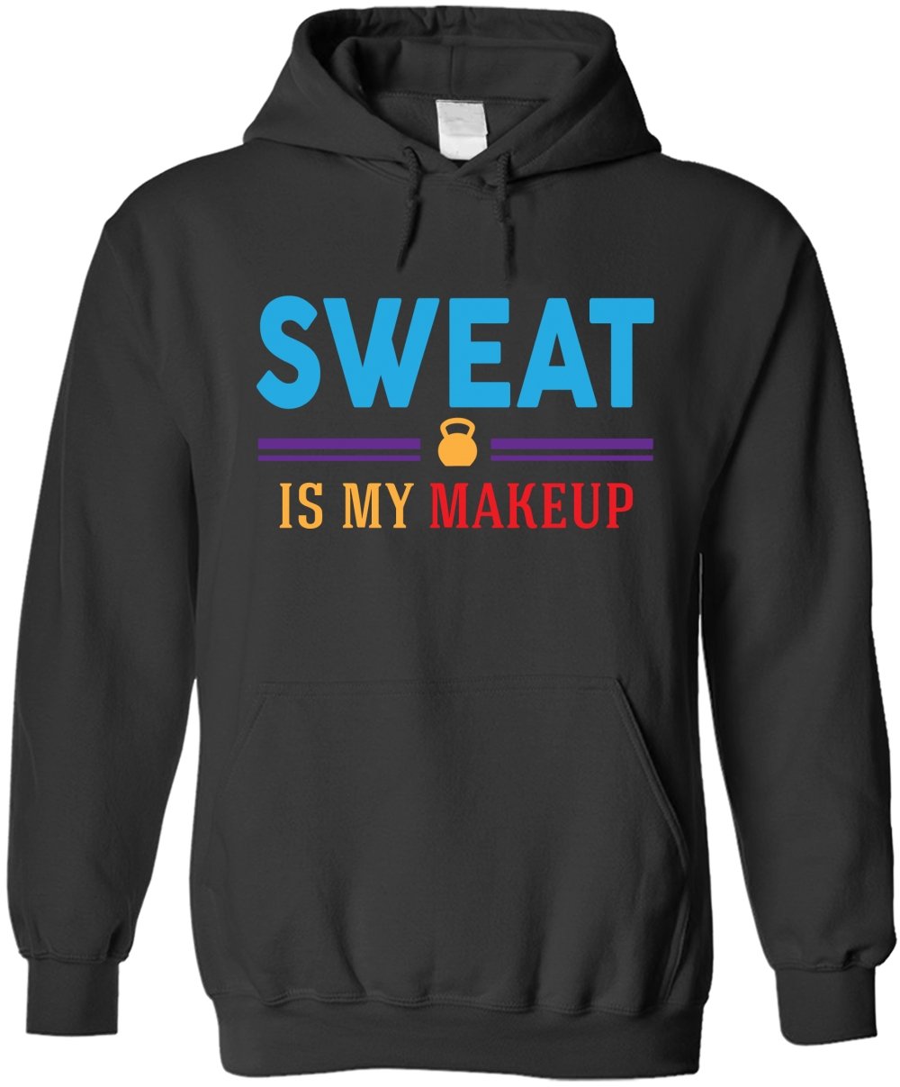 Bad Bananas Sweat is My Makeup Unisex Pullover Hoodie - Fitness Gym Workout Hooded Sweatshirt for Men & Women - Perfect for Running, Yoga & Casual Wear