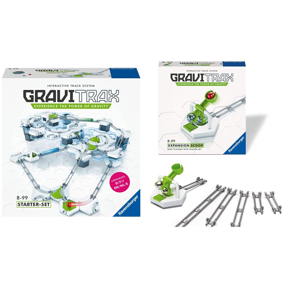 **Ravensburger Gravitrax Starter Set - STEM Marble Run Toy for Kids Ages 8+ | Includes Scoop Accessory | Fun Educational Building Game for Boys & Girls | Perfect for Indoor Play & STEM Learning Activities**