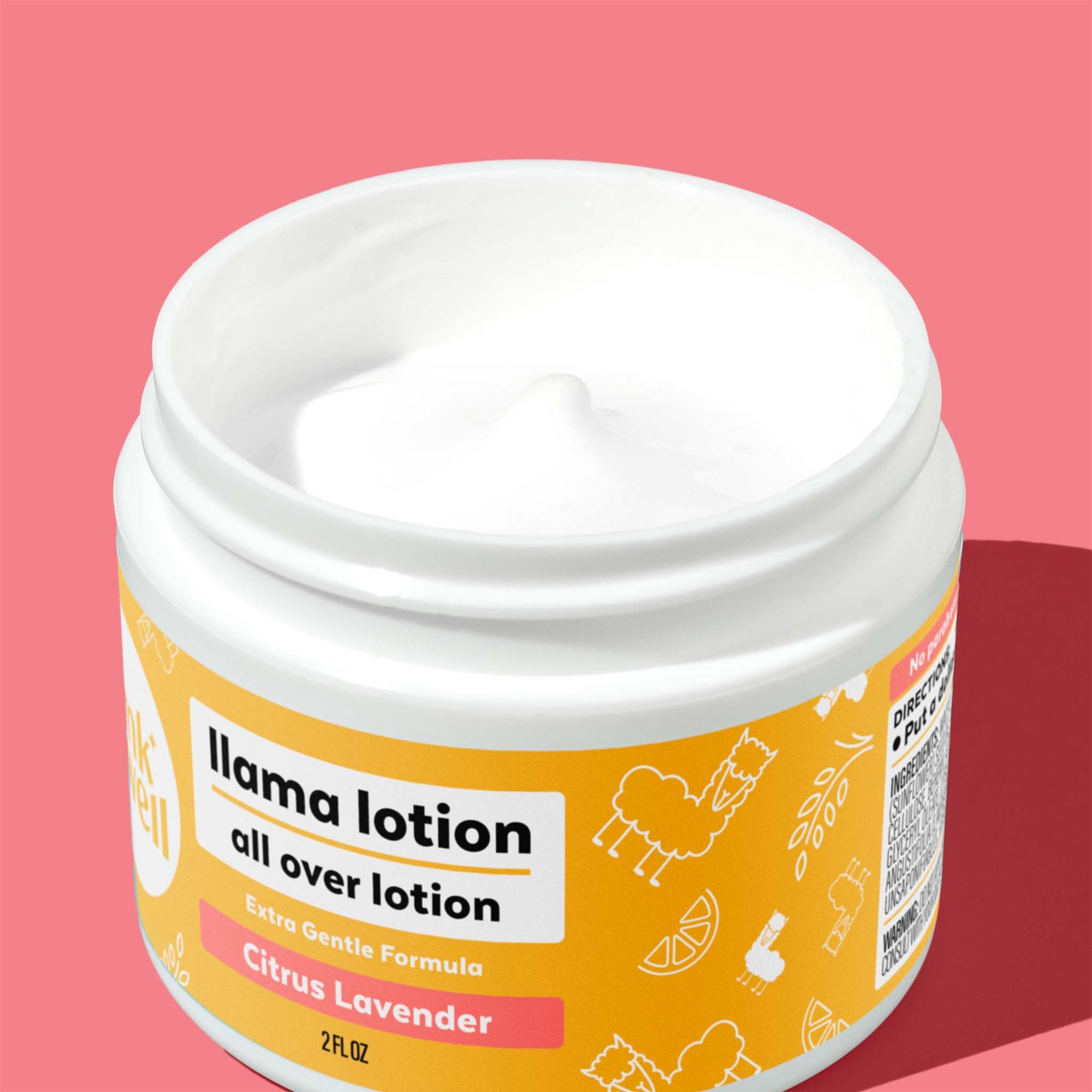Wink Well Llama Baby Lotion - Gentle Moisturizing Body Lotion for Dry Skin Care | Paraben-Free, Chemical-Free, Dye-Free & Fragrance-Free | Safe for Babies, Kids & Adults | 2 oz Jar | Perfect for Daily Hydration & Sensitive Skin Relief