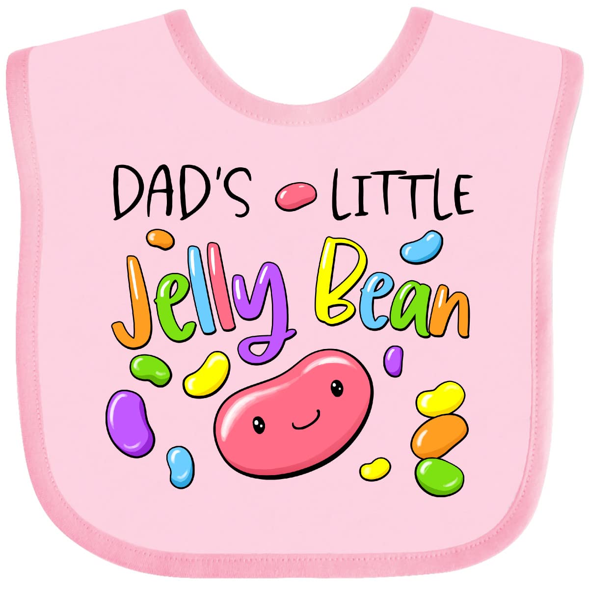 Inktastic Dads' Little Jellybean Baby Bib - Adorable Easter Candy Design for Infants - Perfect for Easter Gifts, Baby Showers & Holiday Photos