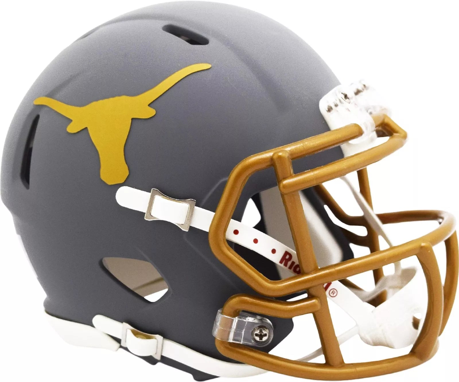 Texas Longhorns SLATE Riddell Speed Mini Helmet - Authentic College Football Collectible for Display, Gifts, and Fan Cave Decor