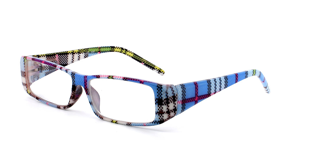 Stylish Plaid Rectangle Reading Glasses JV540 - Lightweight & Comfortable Eyewear for Reading, Working, and Screen Use
