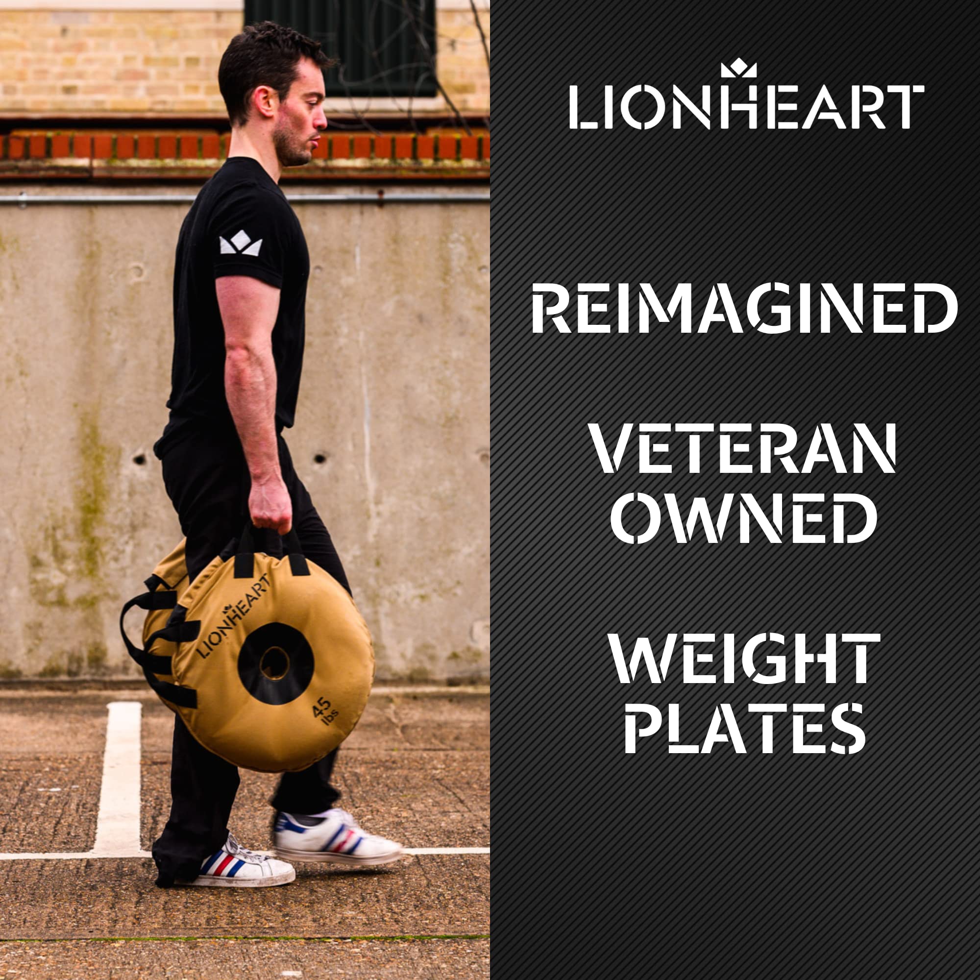 Lionheart Sand Bag Weight Plates Set - Unfilled 10-45 lb Home Gym Bumper Plates for Strength Training, CrossFit & Travel Fitness (Set of 2) | Durable Workout Sandbags for Indoor/Outdoor Exercise & Functional Training