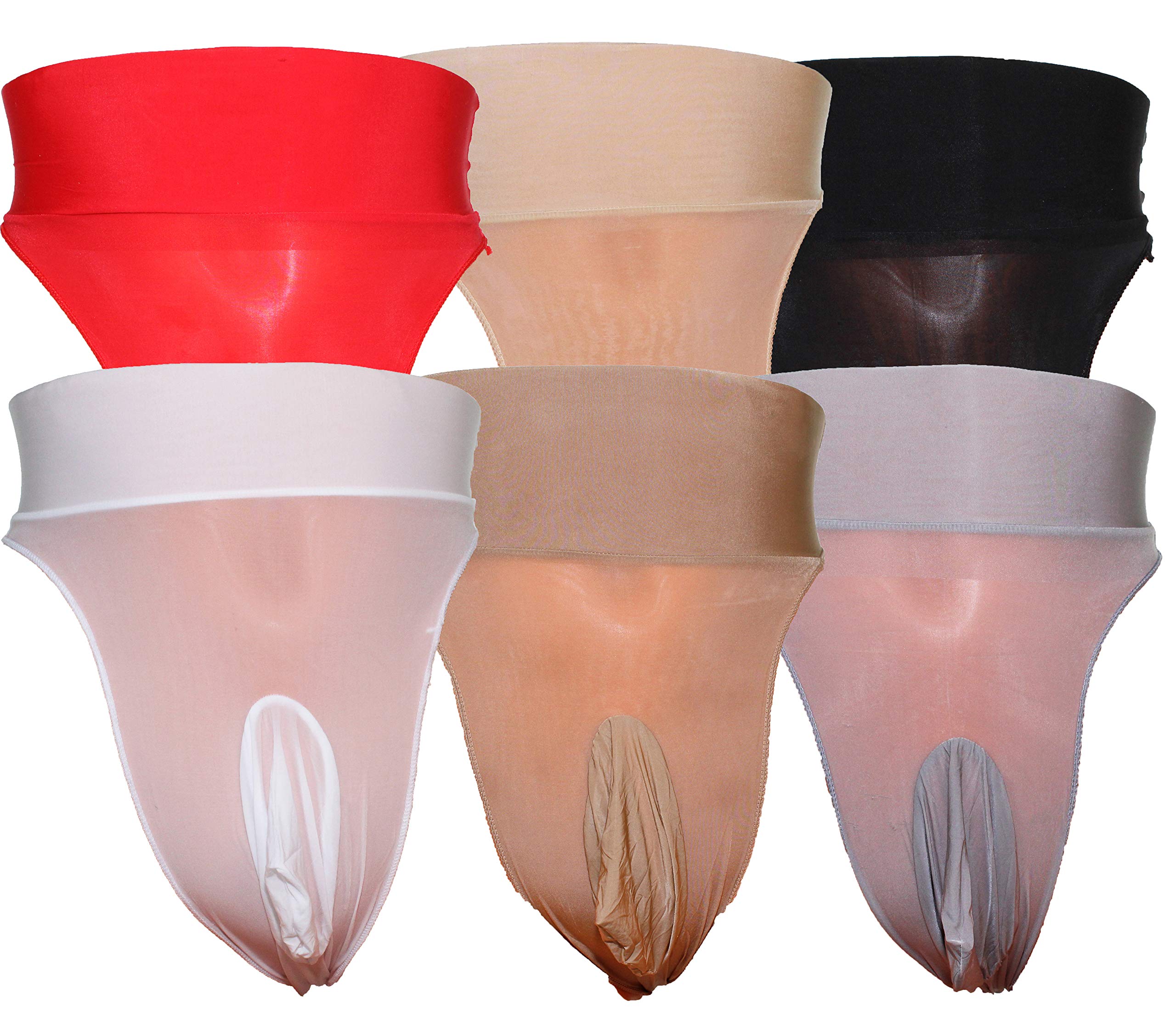Mona's Choice High Waist Glossy Ice Silk Panties for Men - Soft & Shiny Underwear for Crossdressing, Comfortable Daily Wear & Intimate Moments