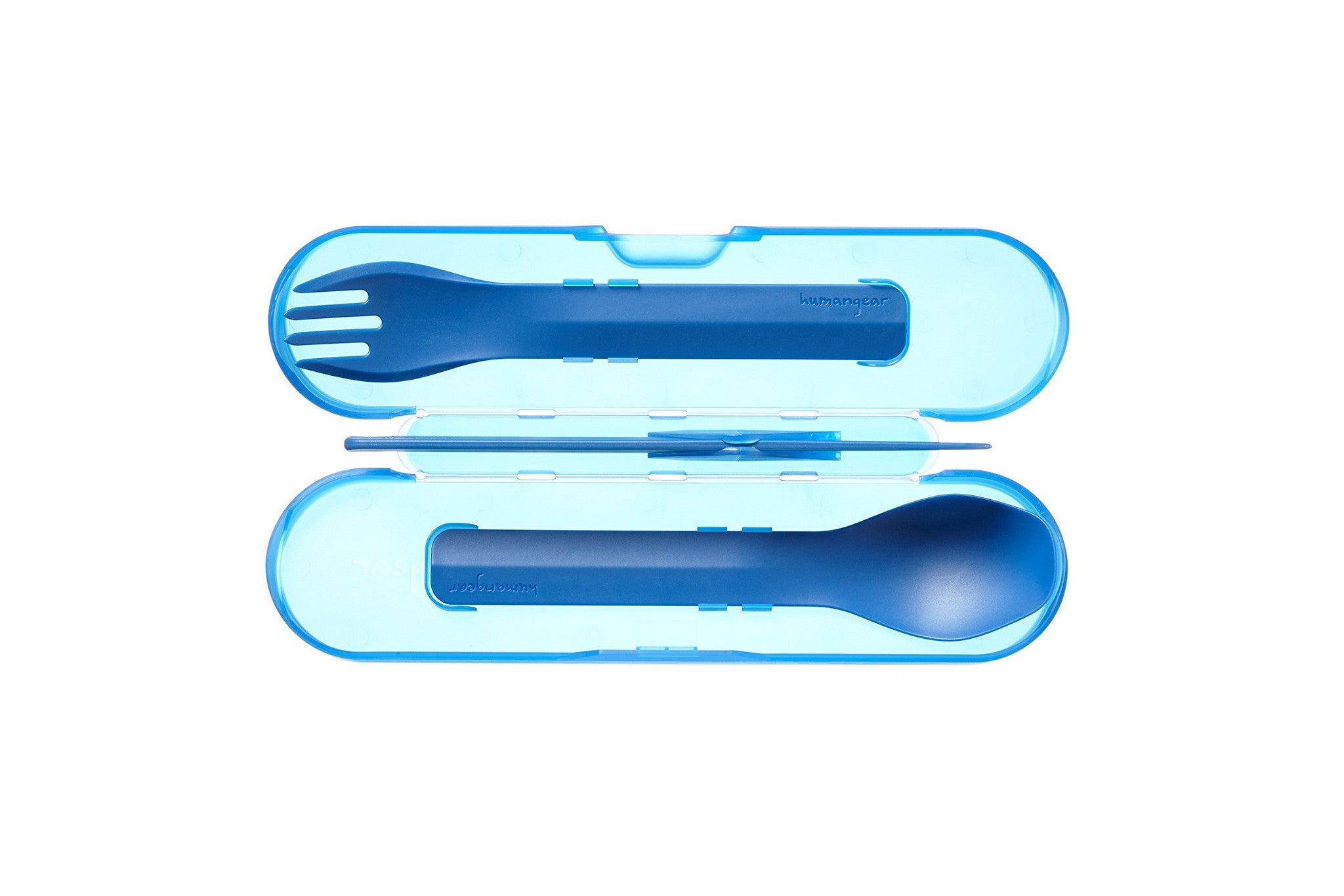 Humangear GoBites Compact Travel Utensils Set - 3-Piece Foldable Spoon, Fork & Knife for Camping, Hiking & Backpacking - Lightweight & Portable Cutlery for Outdoor Adventures, Picnics & On-the-Go Meals