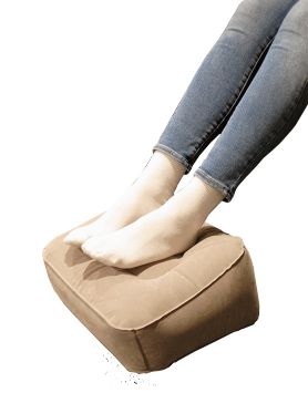 Tosca TCA034 Inflatable Foot Rest for Office & Travel - Beige - Portable & Comfortable Support for Home, Work, or Airplane Use
