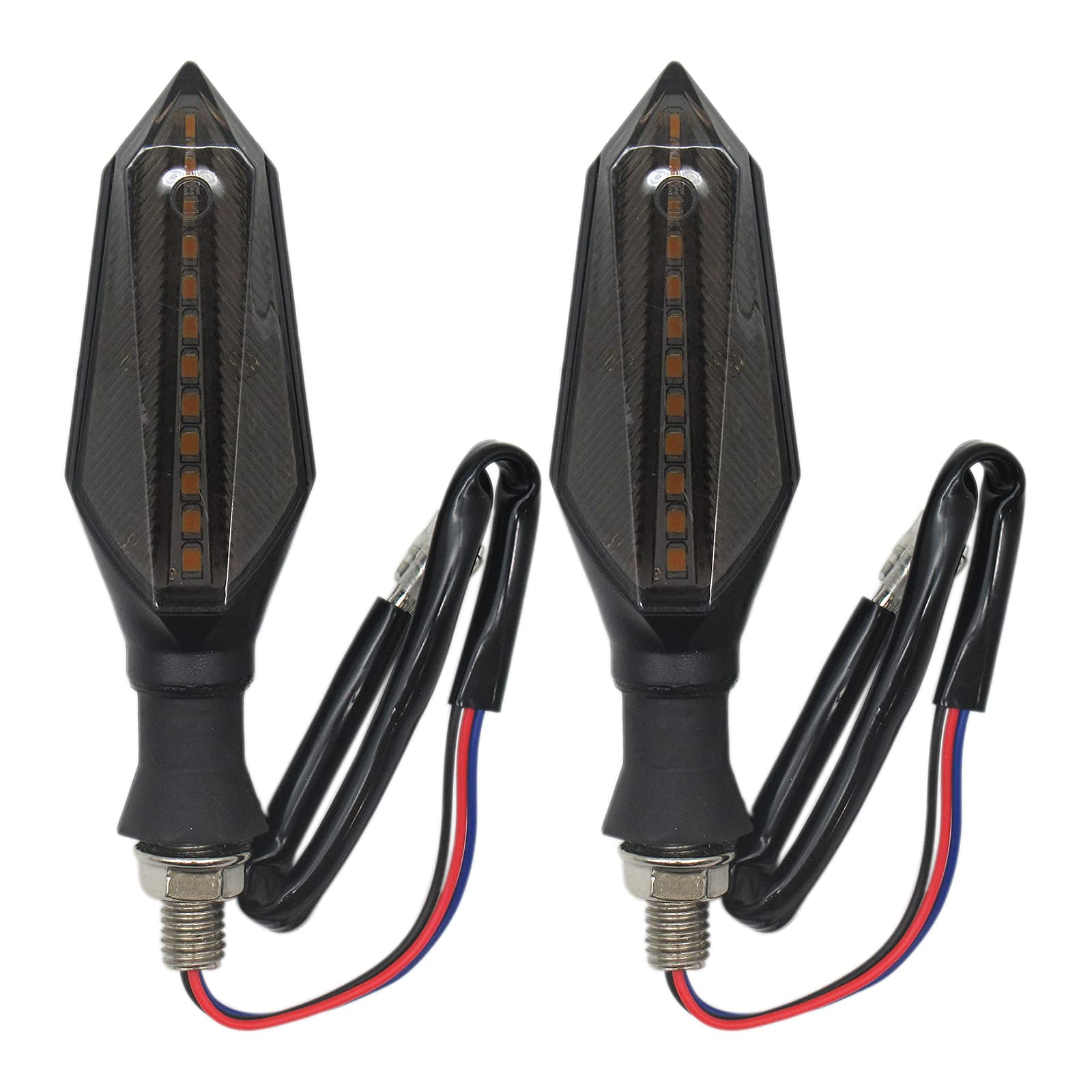 Gxcdizx 2x Motorcycle LED Turn Signals Indicator Light - Flowing Sequential Amber Lamp, Bendable 12V LED Lights for Harley, Honda, Yamaha, Suzuki - Enhanced Visibility & Safety for Night Riding & Custom Bike Builds