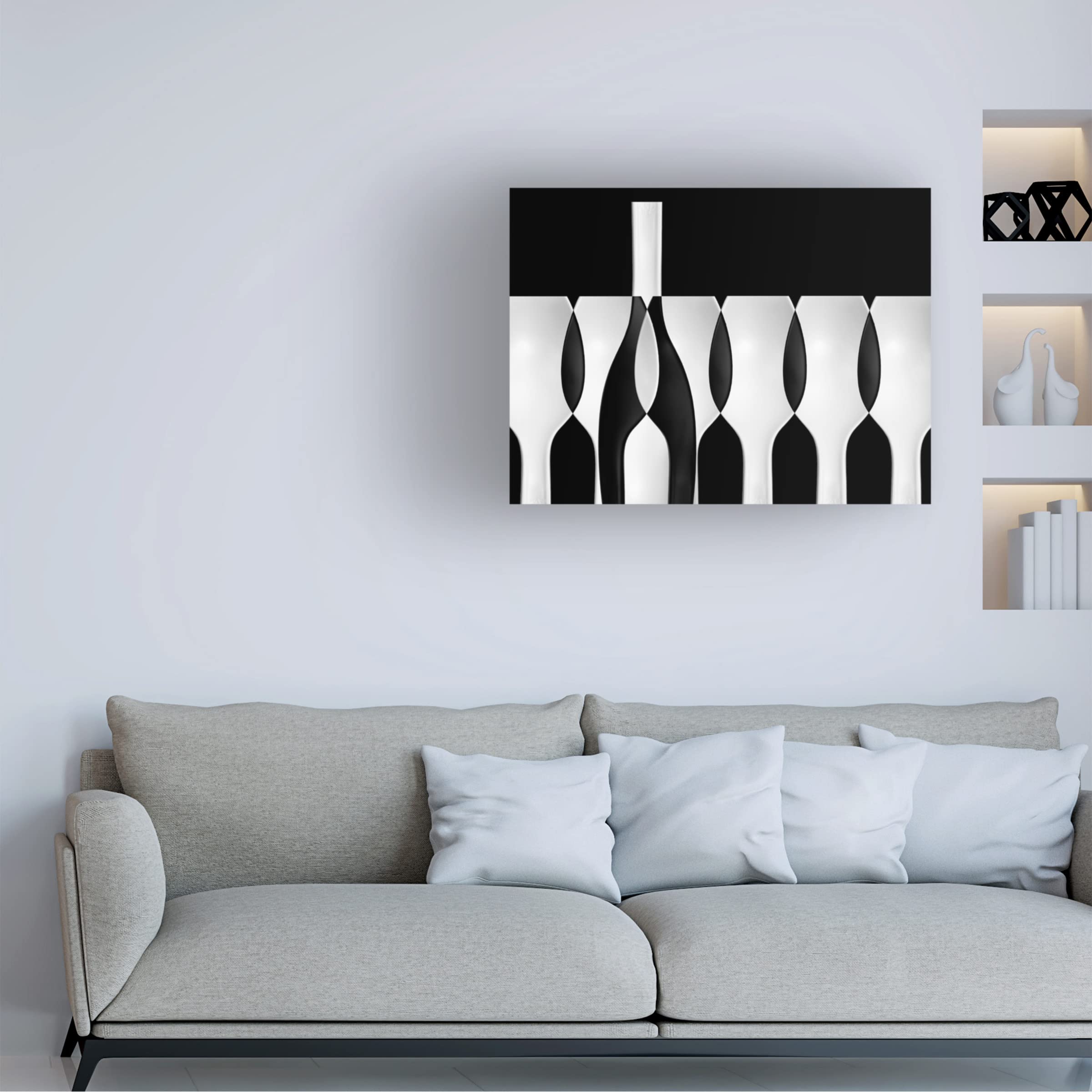 Trademark Fine Art 'Spoons Abstract Bottles Glasses Candles II' Canvas Wall Art Print by Jacqueline Hammer - Modern Home Decor for Living Room, Bedroom & Office