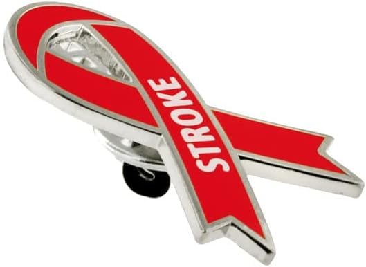 Stroke Awareness Red Ribbon Enamel Lapel Pin - Support Stroke Survivors & Show Solidarity - Perfect for Fundraisers, Awareness Events & Everyday Wear