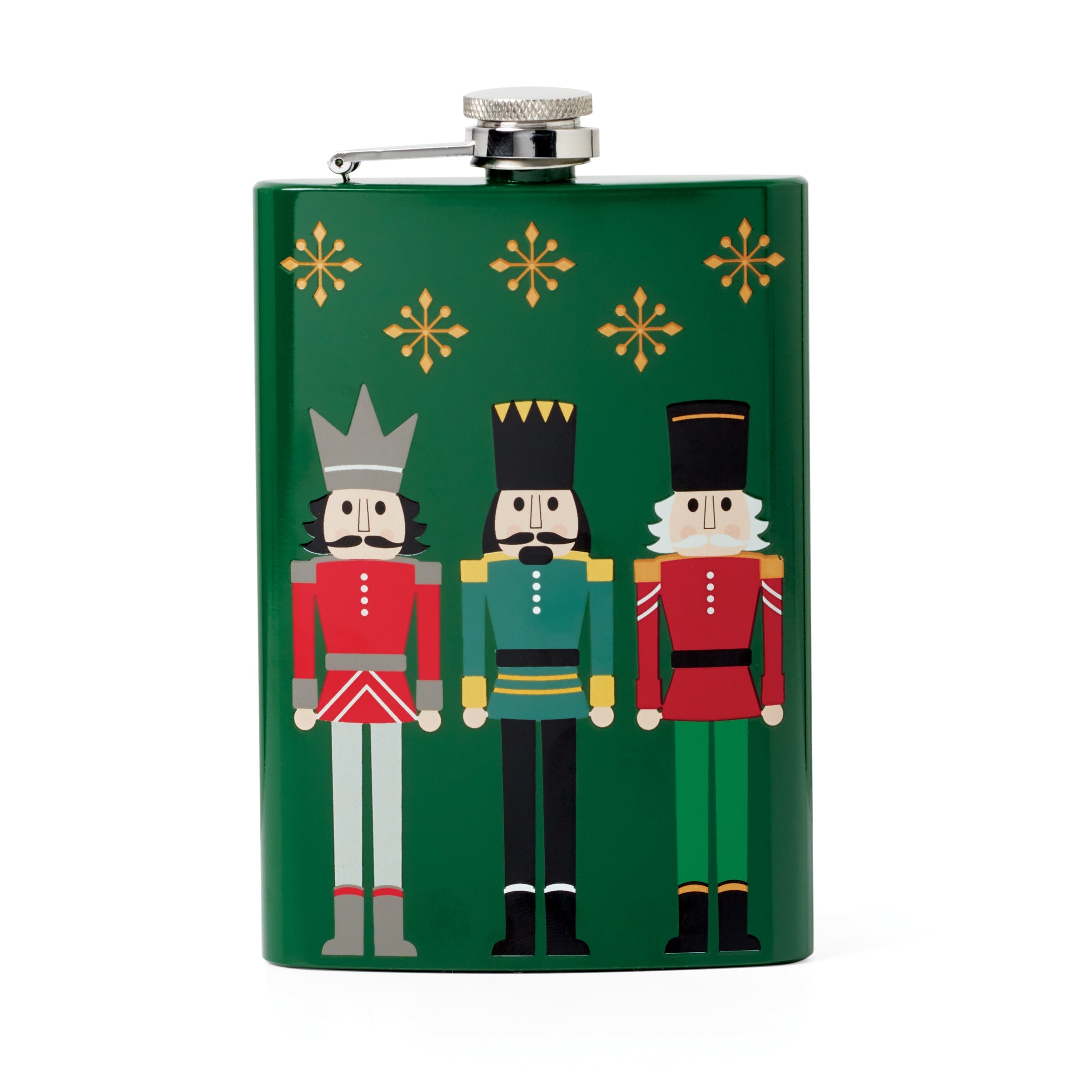 Premium 4-Piece Nutcracker Flask Set - Stainless Steel Christmas Themed Liquor Bottles - Perfect for Holiday Parties, Gifts & Travel Accessories