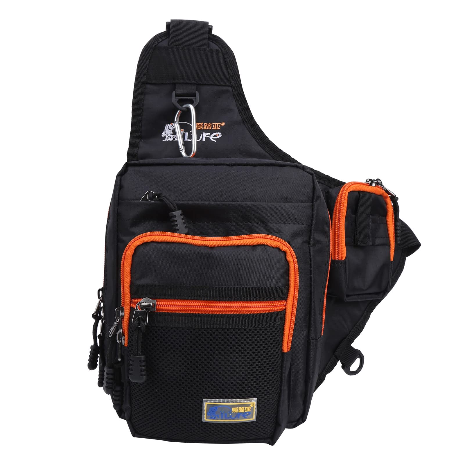 OhhGo Oxford Cloth Knight Saddle Chest Bag - Waterproof Multifunctional Outdoor Fishing Tackle Bag for Men & Women - Perfect for Hiking, Camping, Hunting & Sports Accessories Storage (Black)