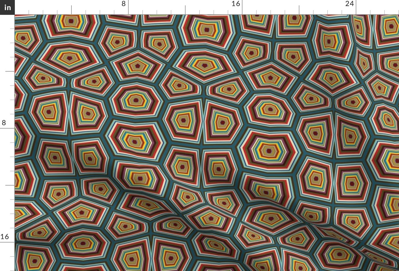Turtle Shells Animal Print Fabric by Spoonflower - Colorful Nature Biology Geometric Design on Soft Minky Fabric - Perfect for Sewing Baby Blankets, Quilt Backing & Plush Toys (Fat Quarter Size)
