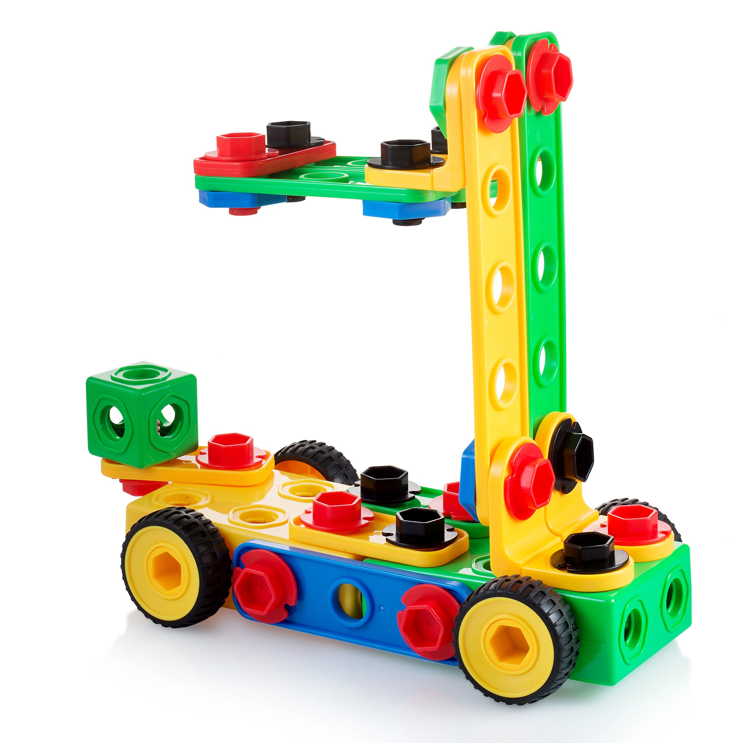 Play22 100-Piece STEM Building Blocks for Kids Ages 3-10 | Educational Construction Toy Set with Storage Box | Creative Learning Toys for Boys & Girls | Perfect for Classroom, Birthday Gifts & Indoor Playtime