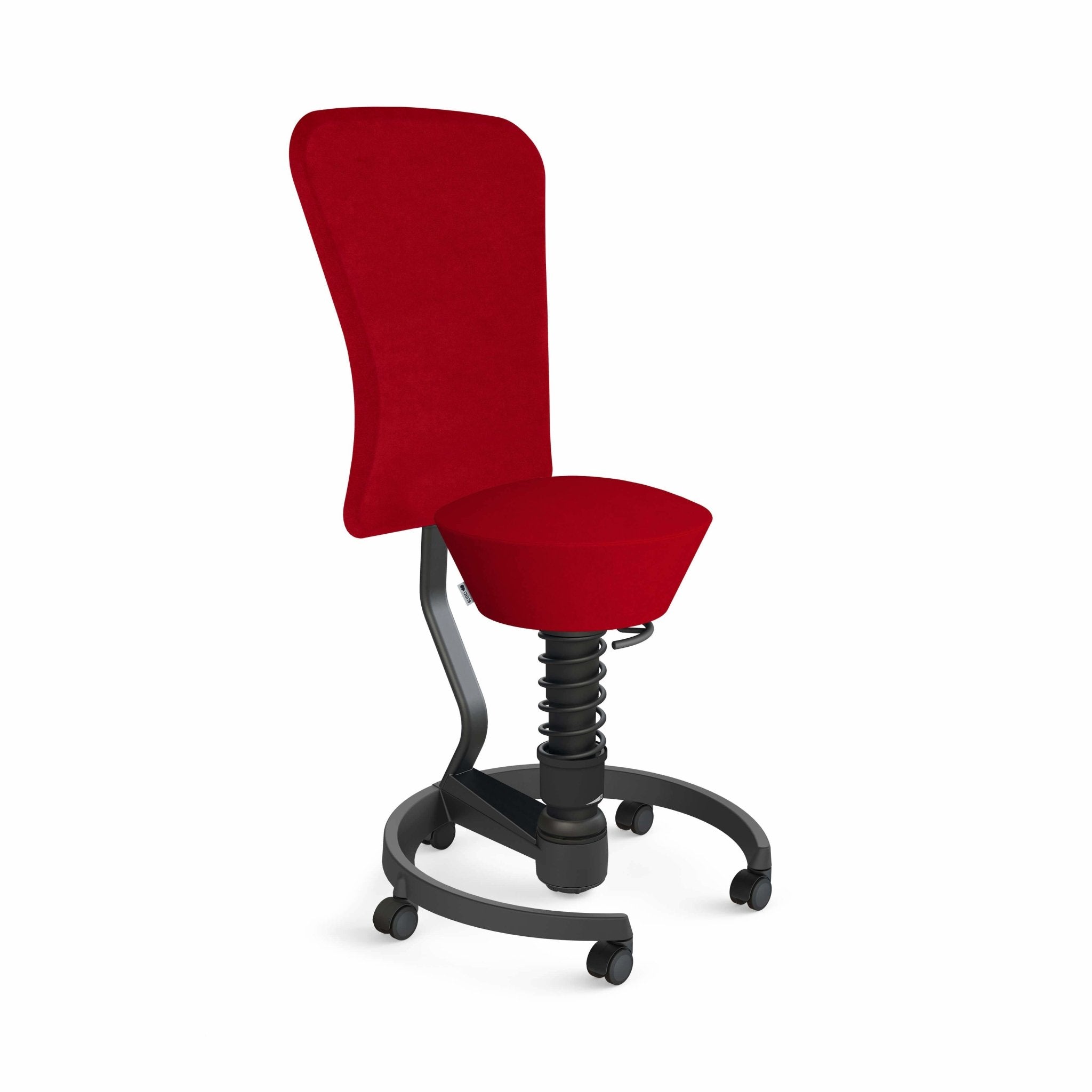 Aeris Swopper Active Sitting Chair with Adjustable Backrest and Casters - Ergonomic Office Stool for Home & Work - Black - Improve Posture While Working or Gaming